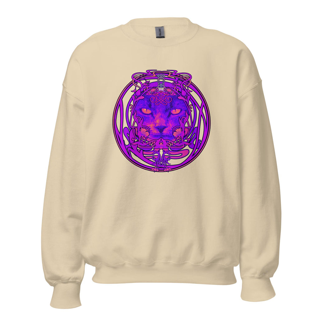 Abstract Cat Sweatshirt psychedelic colors cat hoodie cat lover gift Unisex Sweatshirt