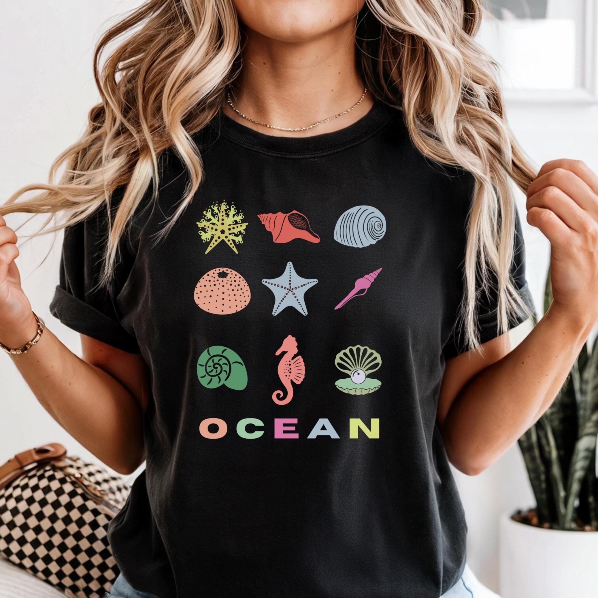 Sea Shells T-Shirt: Comfort Colors Unisex Ocean Collage Tee