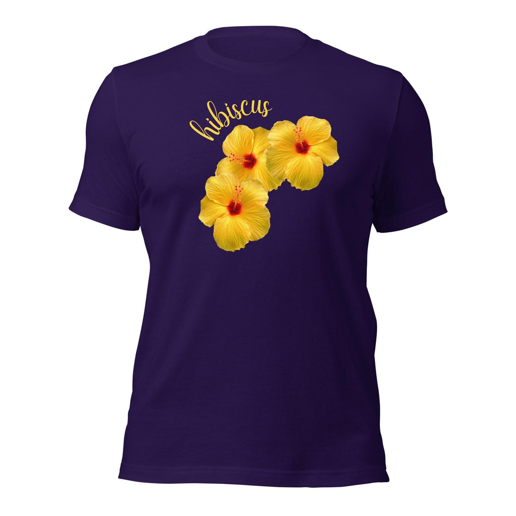Hibiscus t-shirt Hawaii flowers shirts yellow hibiscus t-shirts soft tees unisex