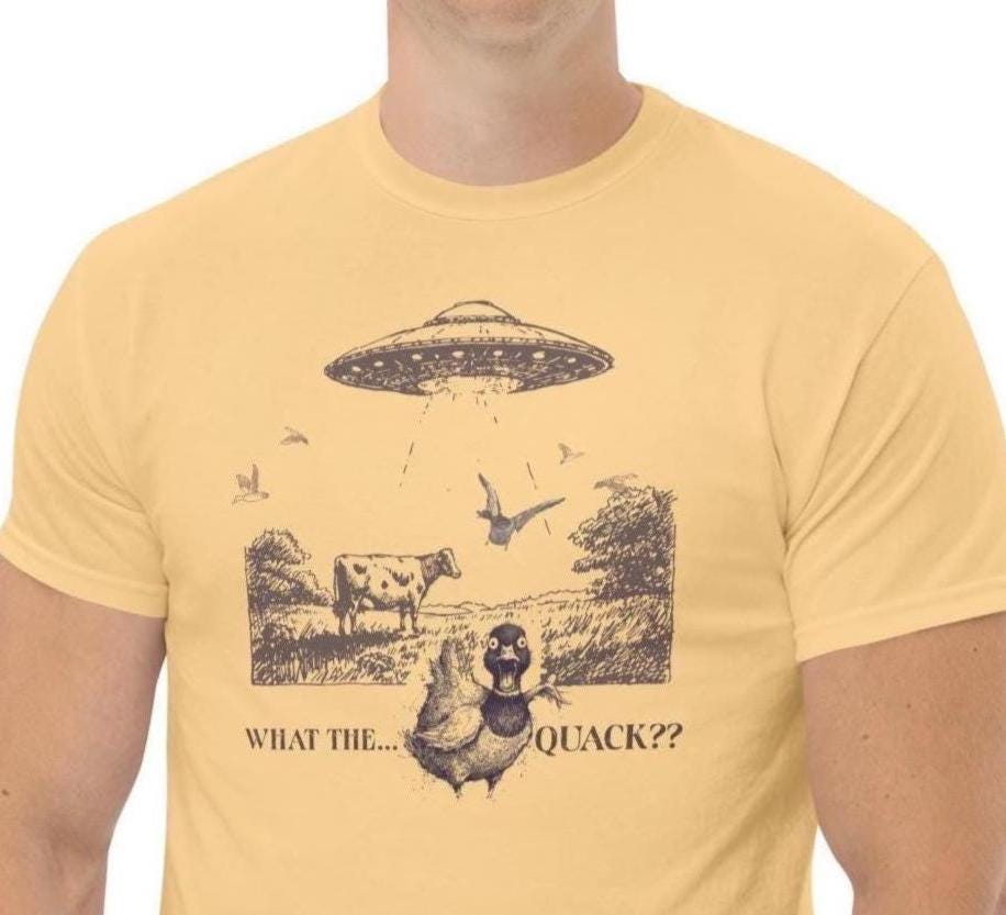 Funny Duck UFO Shirt Mallard duck meets a UFO Unisex classic tee