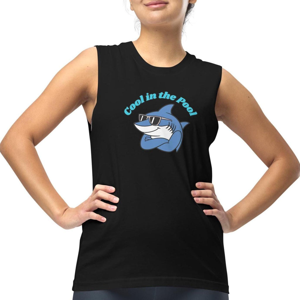 Funny Pool Shark Muscle Shirt: Swimmer Gift Tank Top