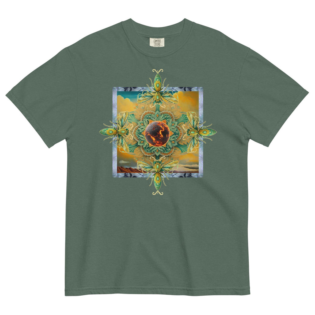 Art Nouveau style Comfort Colors t-shirt green design Unisex garment-dyed heavyweight t-shirt