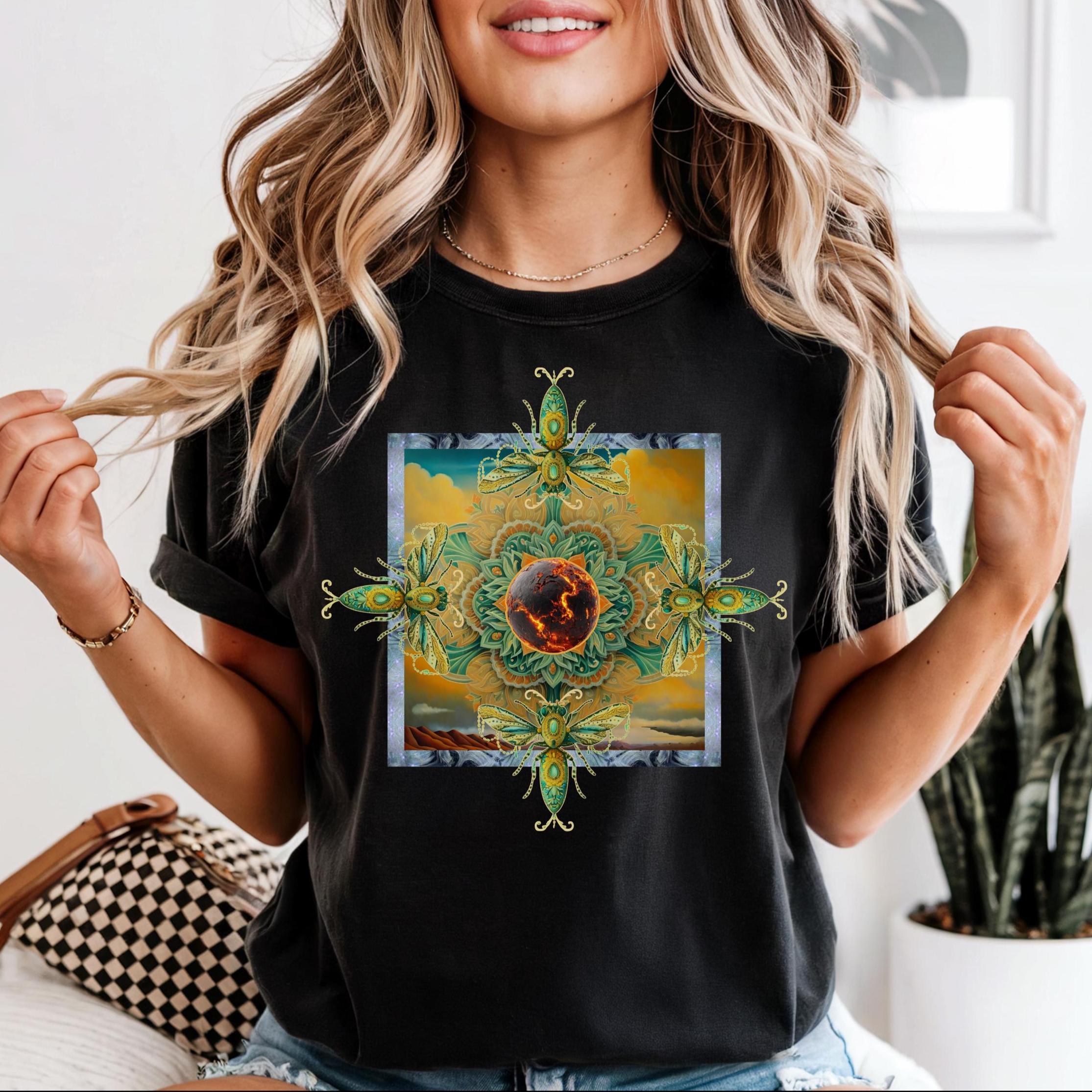 Art Nouveau style Comfort Colors t-shirt green design Unisex garment-dyed heavyweight t-shirt