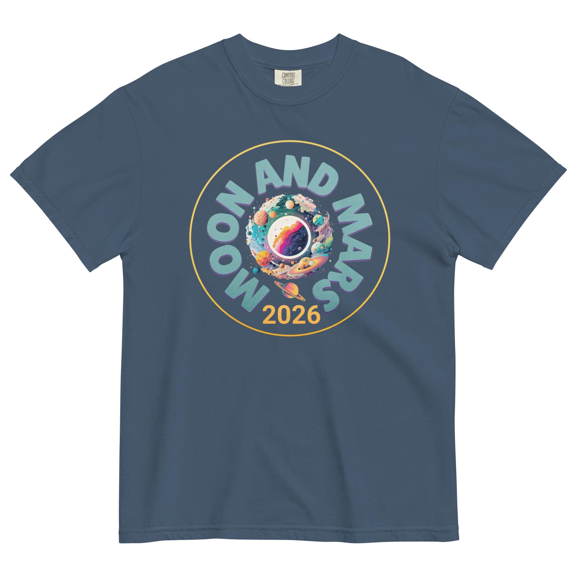 Moon and Mars 2026 Shirt Comfort Colors Space t-shirt Unisex garment-dyed heavyweight t-shirt
