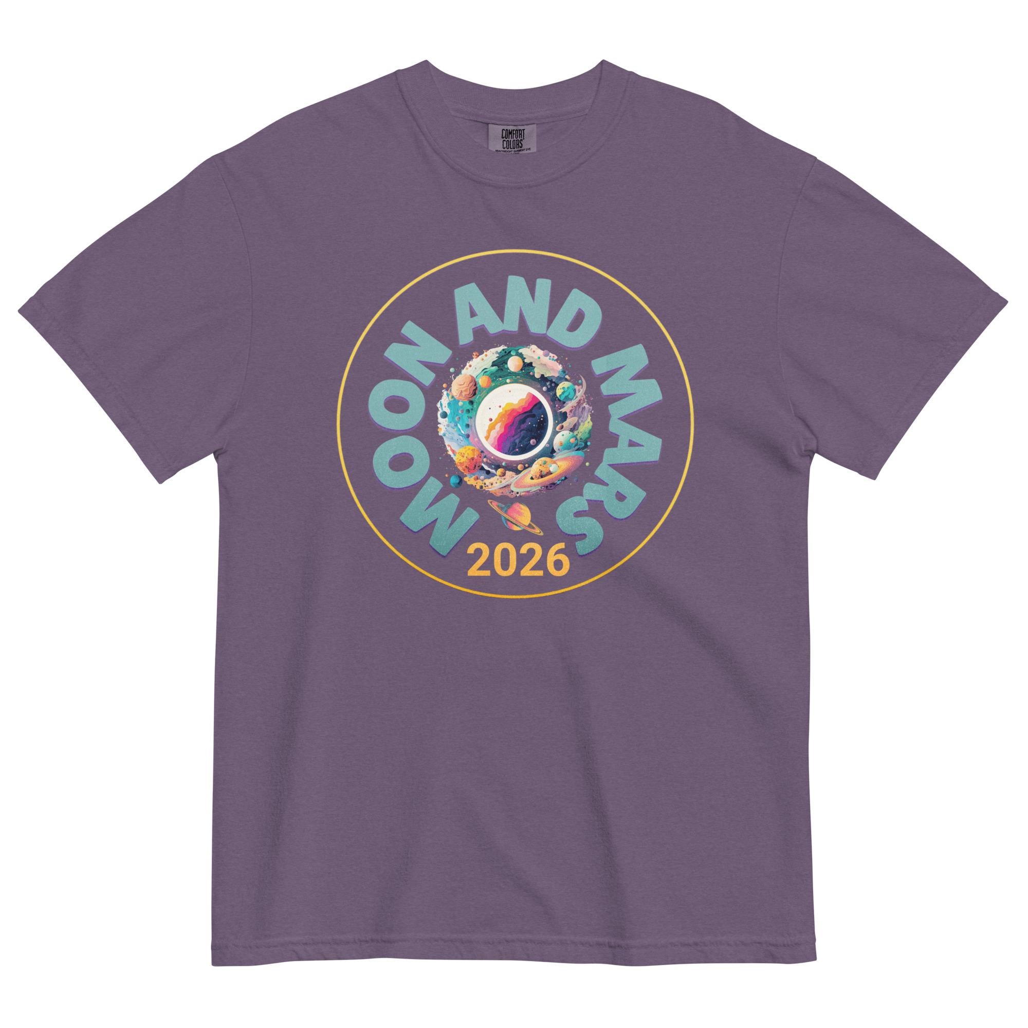 Moon and Mars 2026 Shirt Comfort Colors Space t-shirt Unisex garment-dyed heavyweight t-shirt