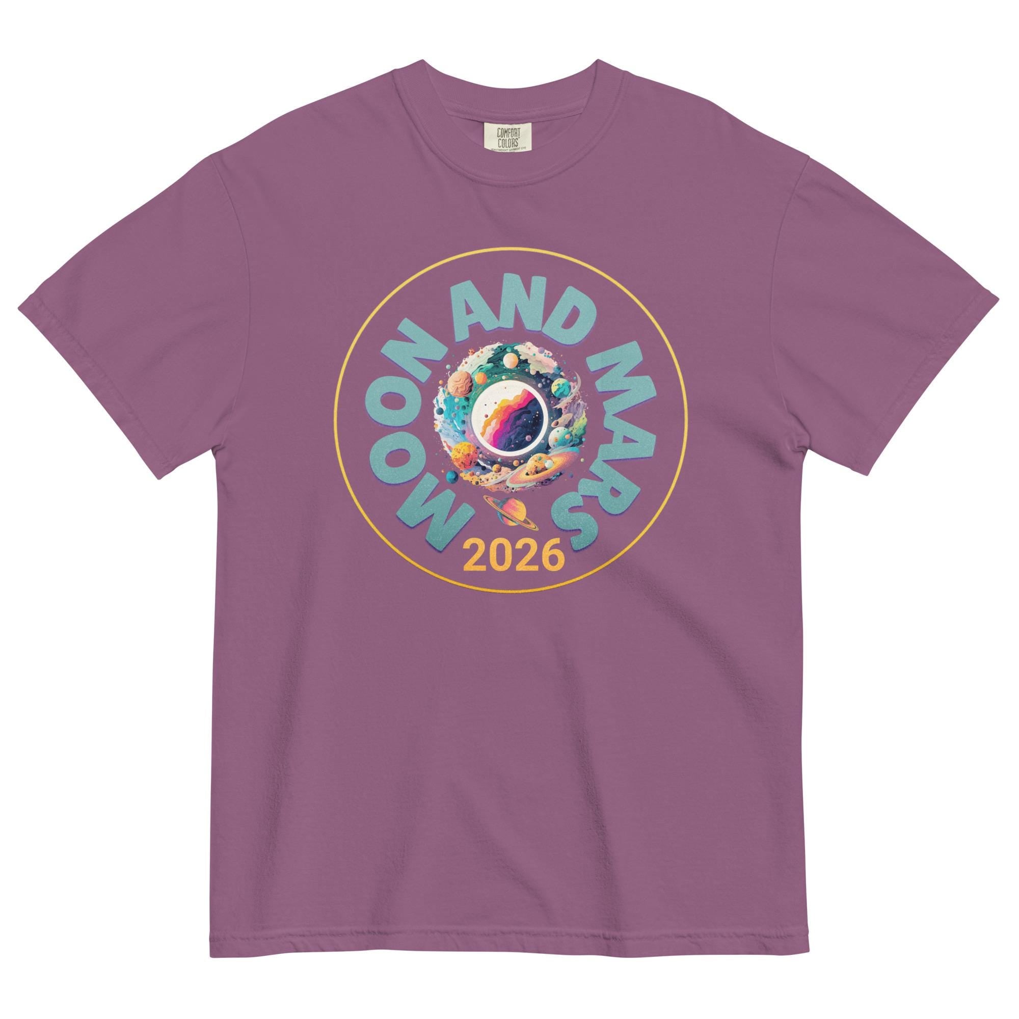 Moon and Mars 2026 Shirt Comfort Colors Space t-shirt Unisex garment-dyed heavyweight t-shirt