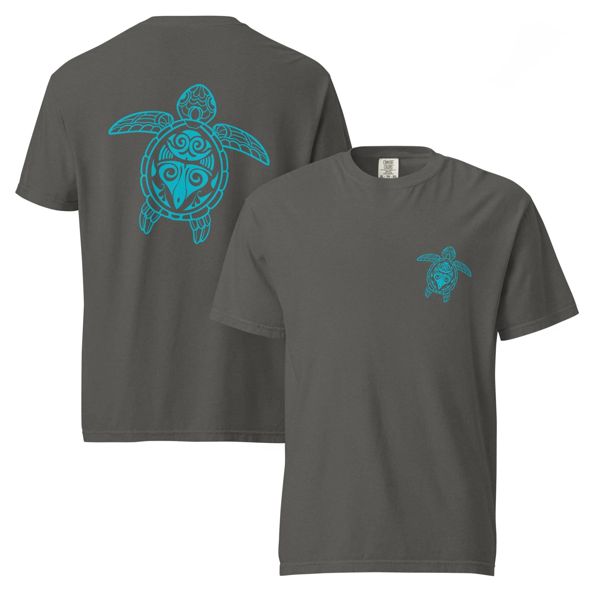 Tribal Turtle T-shirt Comfort Colors front and back sea turtle Unisex garment-dyed tee
