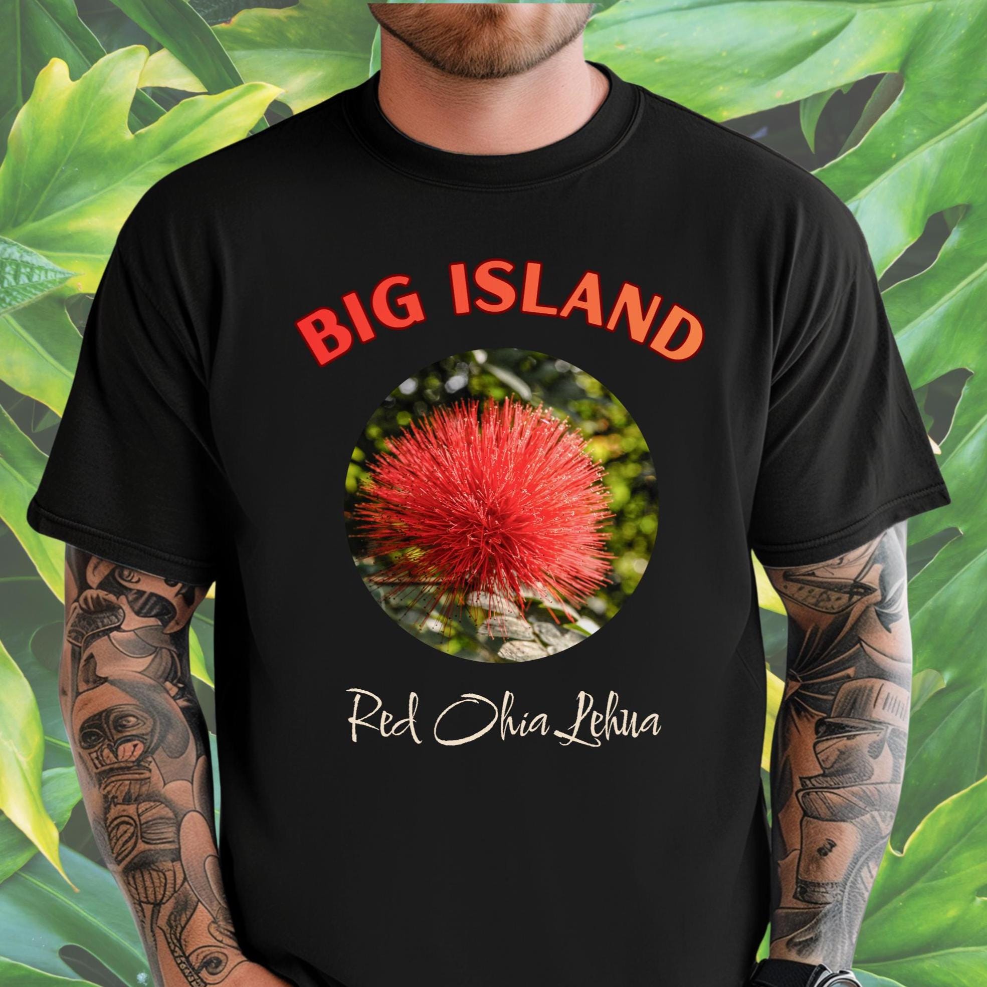 Big Island Hawaii flower Shirt Comfort Colors red ohia lehua blossom t-shirt Unisex garment-dyed heavyweight t-shirt