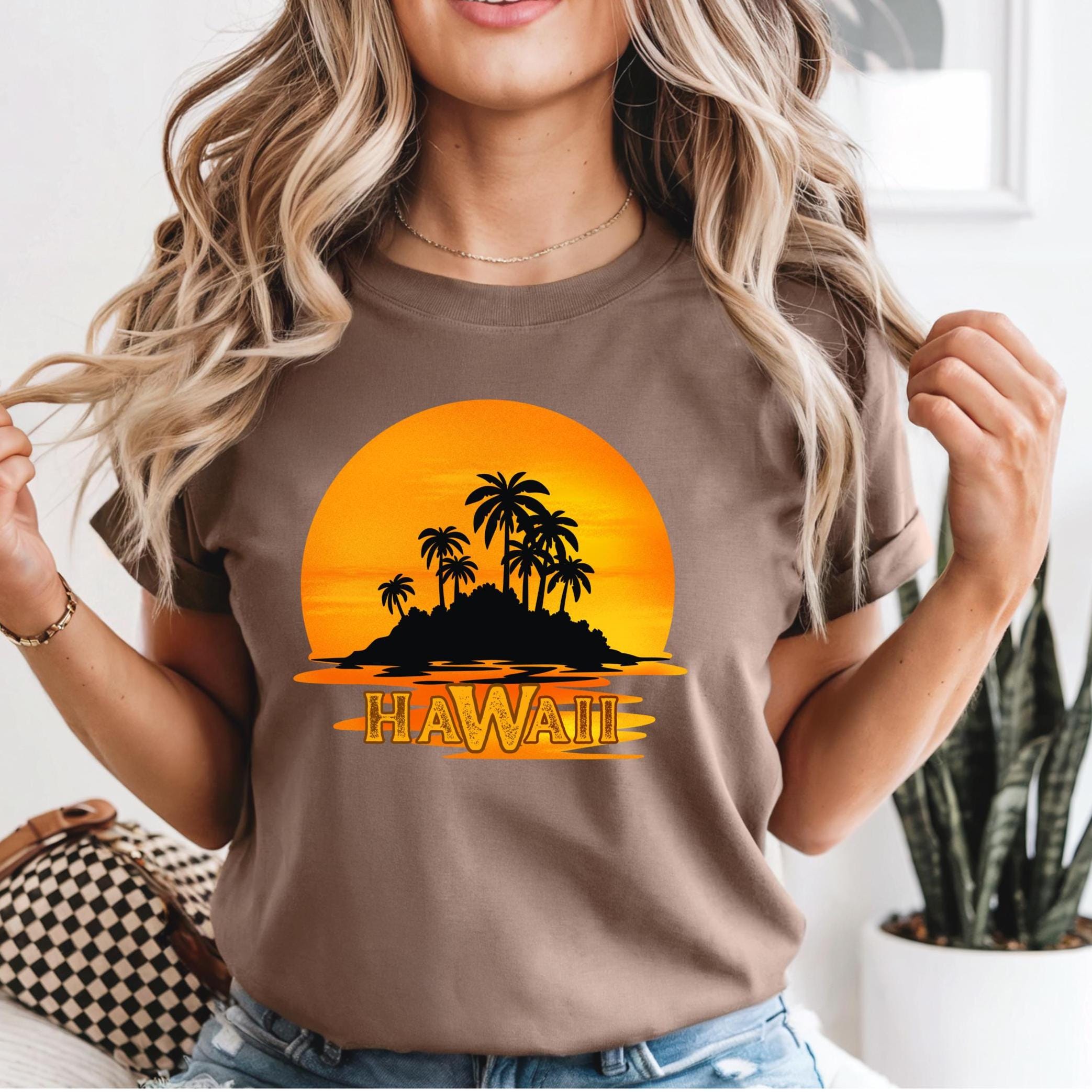 Hawaii Sunset Shirt Comfort Colors Hawaii t-shirt orange sunset tee Unisex garment-dyed t-shirt Hawaii vacation tee