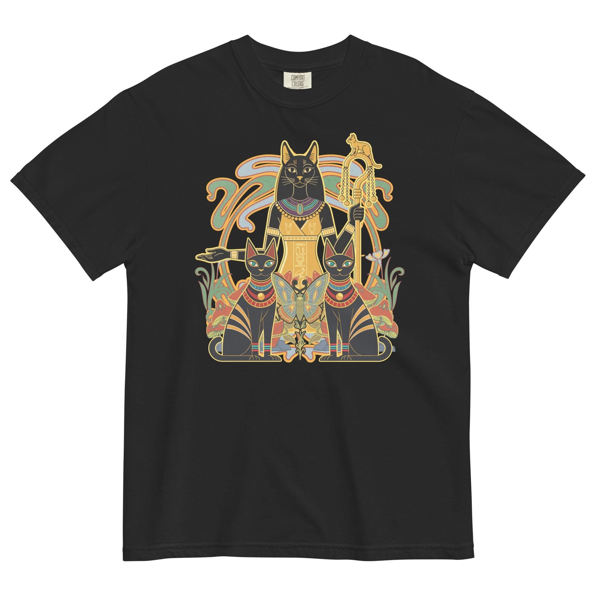 Egyptian Bastet Cat Goddess T-Shirt - Comfort Colors, Cat Lover Gift