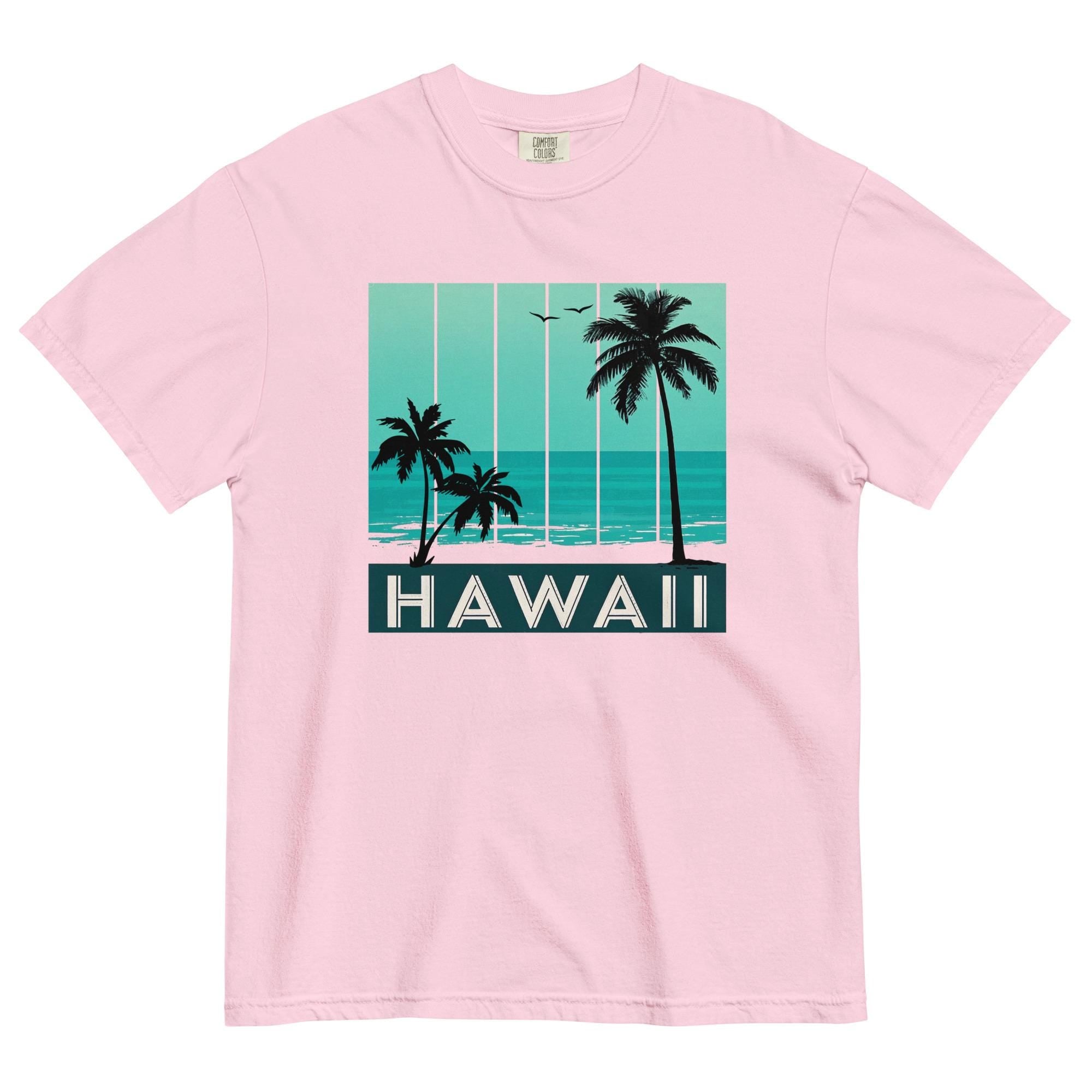 Hawaii palm trees shirt Comfort Colors ocean and palms t-shirt gift for Hawaii lover vacation tees Unisex garment-dyed t-shirt