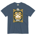 White Cat Shirt Comfort Colors white cat art deco style t-shirt floral cat design Unisex garment-dyed heavyweight t-shirt