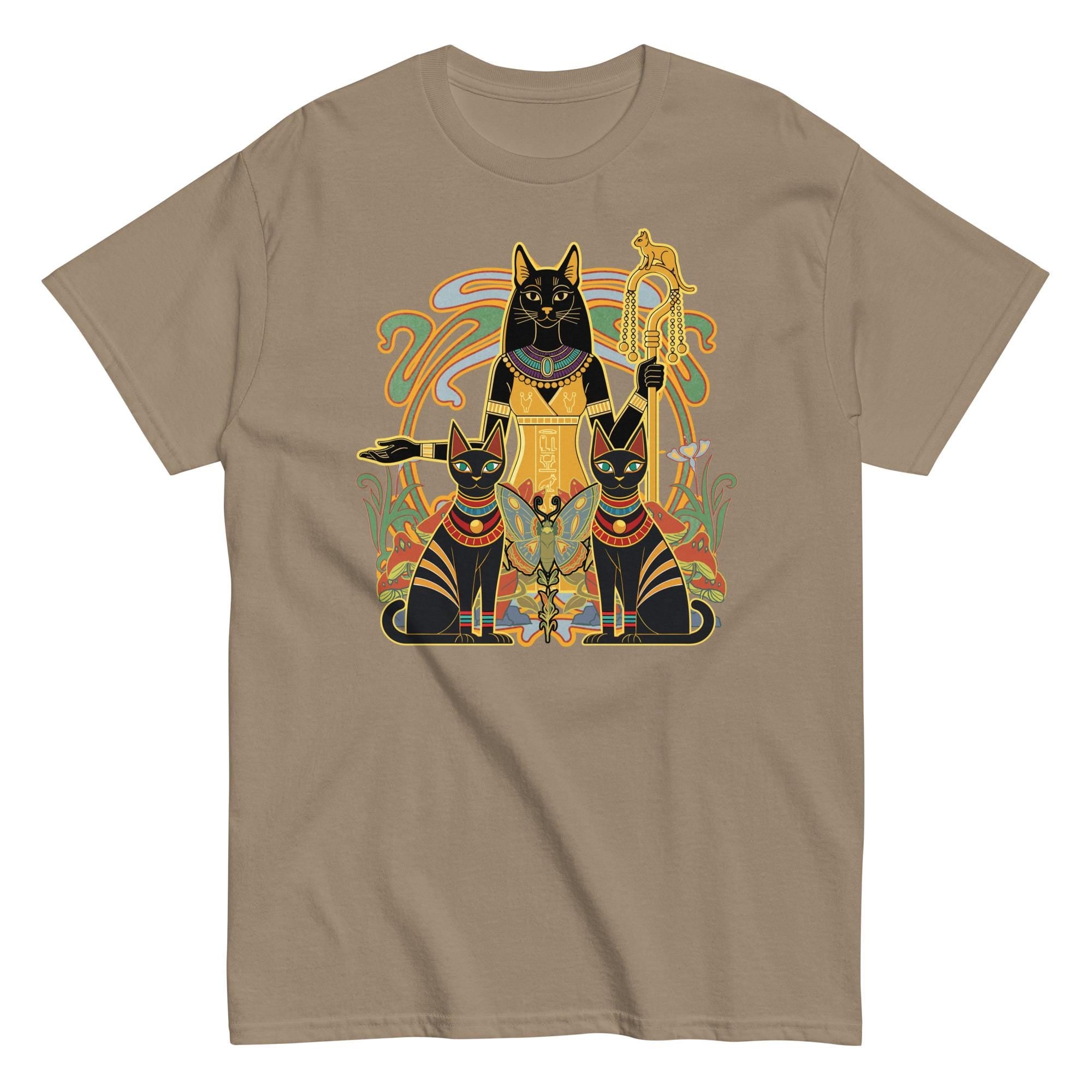 Egyptian Bastet Cat Goddess T-Shirt - Gift for Cat Lover Gildan tee