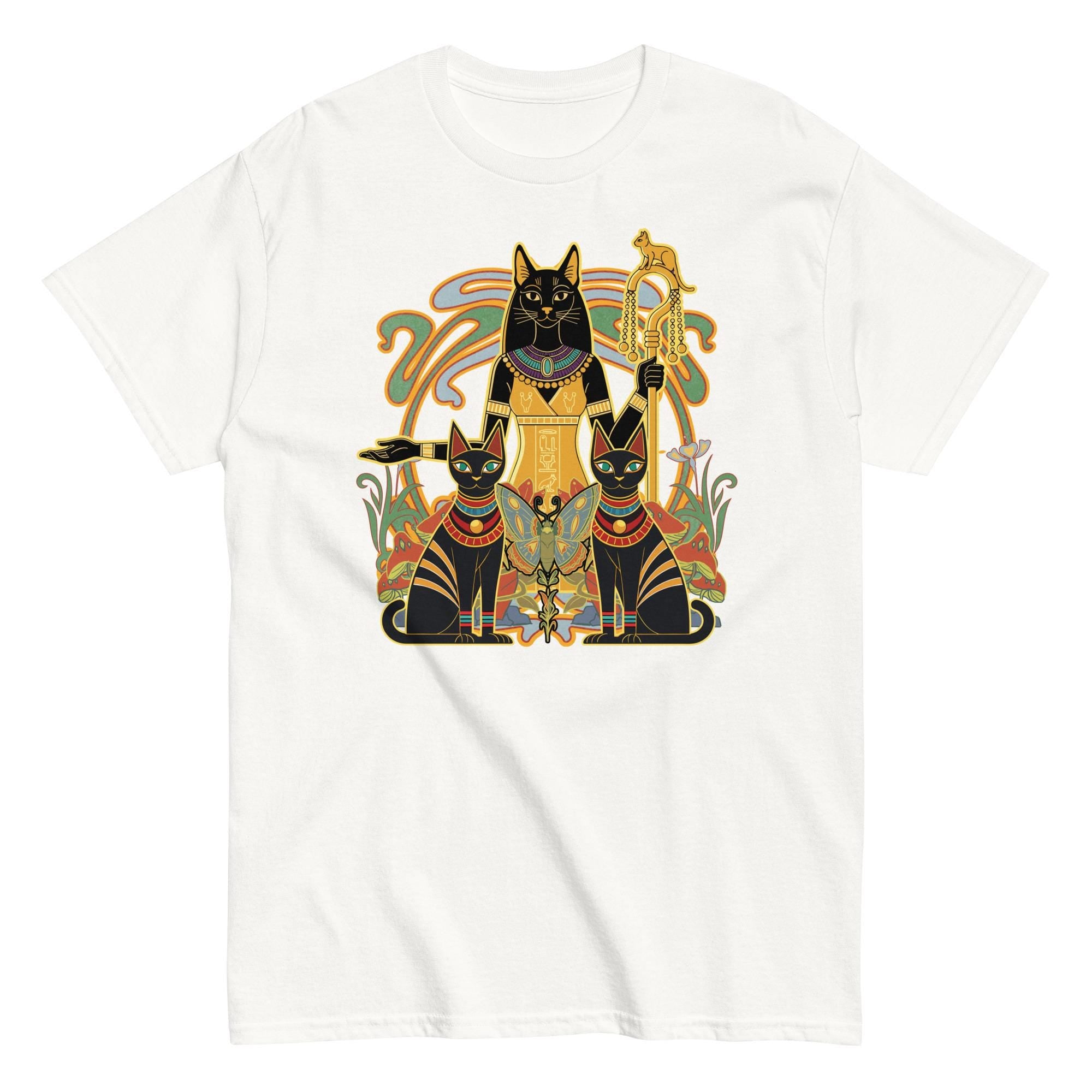 Egyptian Bastet Cat Goddess T-Shirt - Gift for Cat Lover Gildan tee