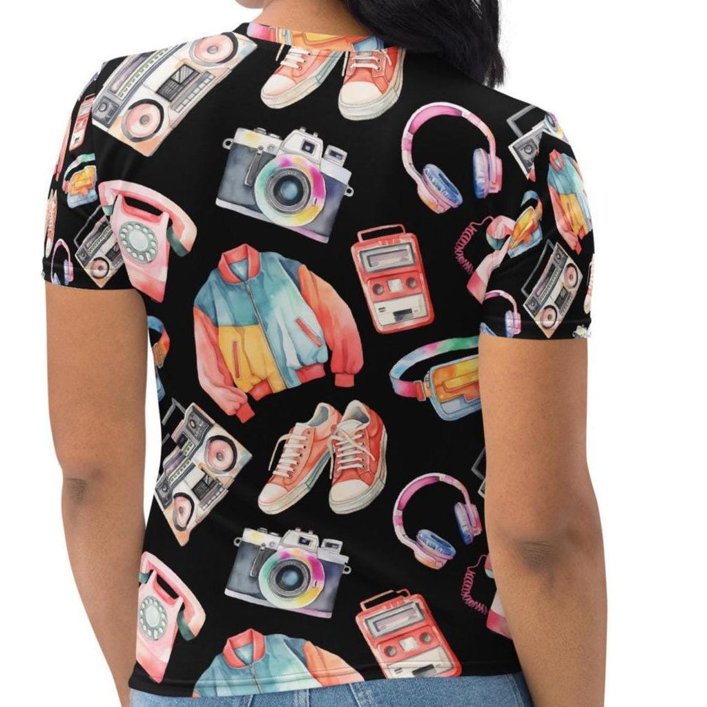Retro 80s t-shirt womens boombox T-shirt gift for 70s born 80s nostalgia gift