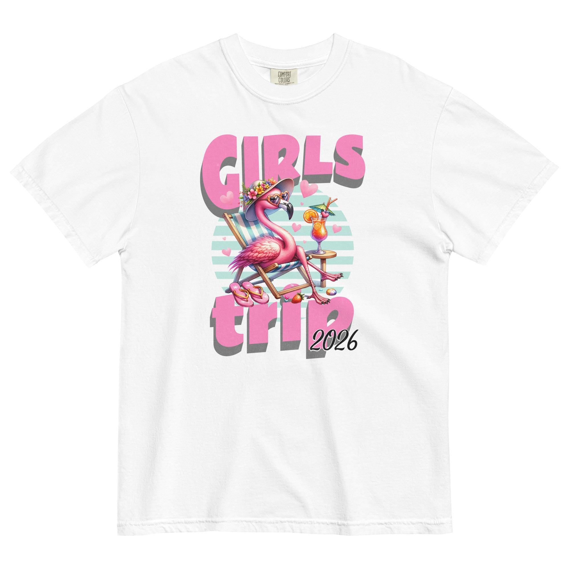 Girls Trip 2026 Comfort Colors Flamingo T-Shirt Group shirts vacation