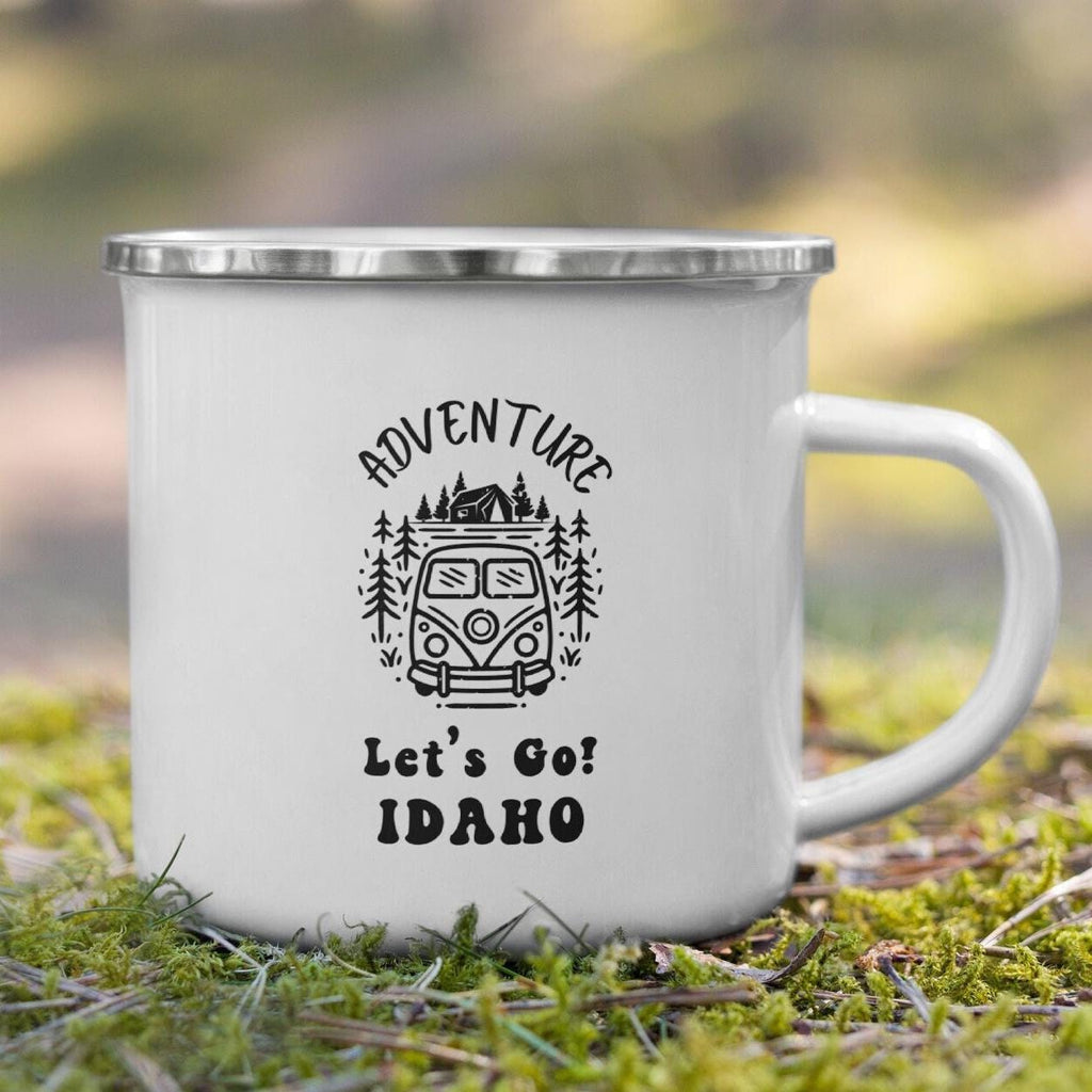 Idaho Mug: enamel camping mug Retro Adventure Gift kids non-breakable mug outdoors mug