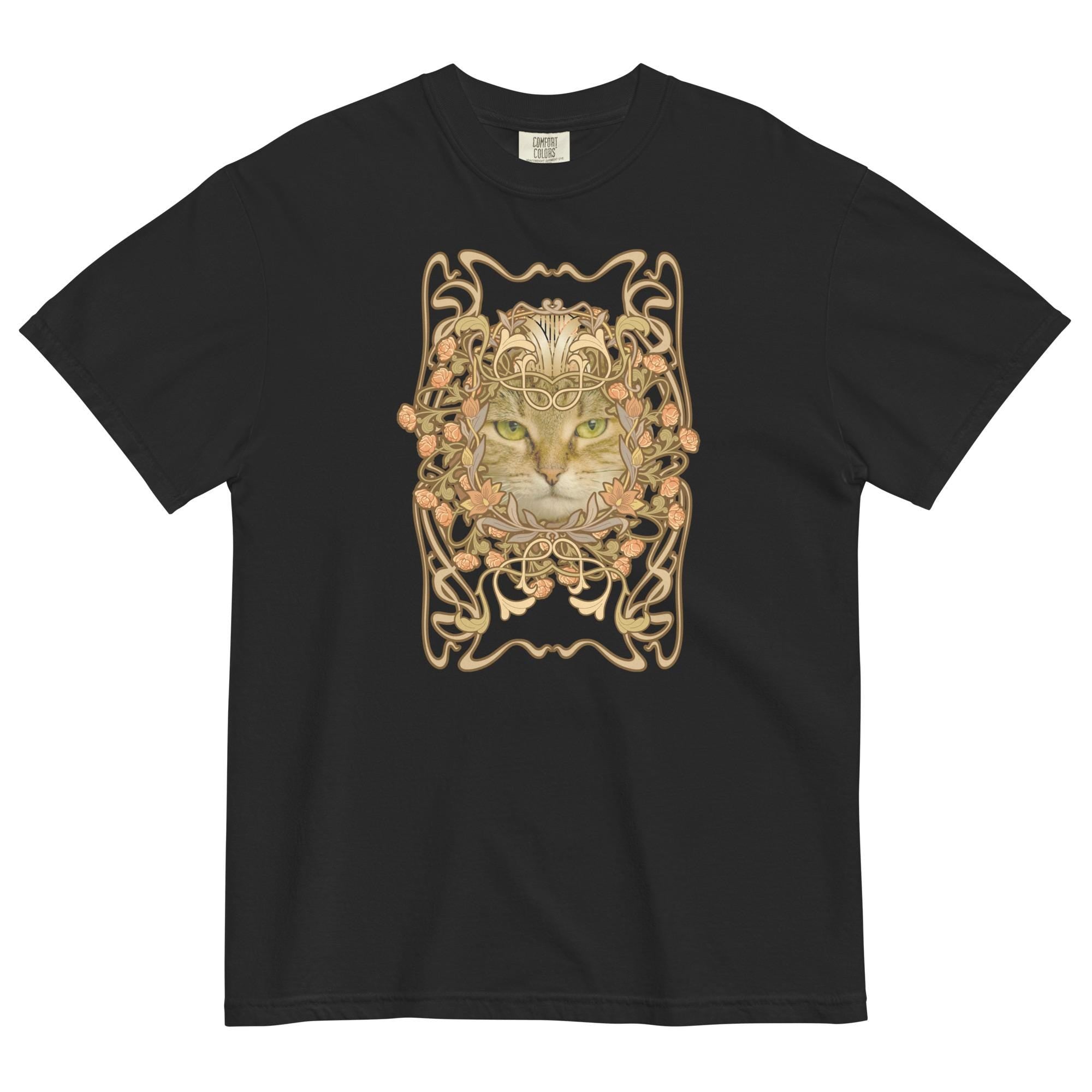 Cat art Shirt Comfort Colors artistic design cat t-shirt cat lover gift cat owner shirts Unisex garment-dyed heavyweight t-shirt