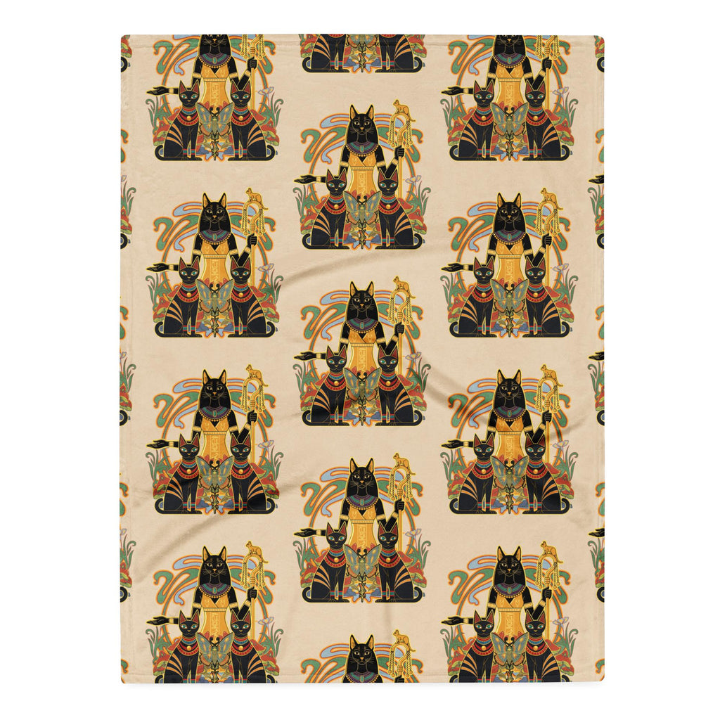Egyptian Bastet Cat throw blanket ancient Egyptian cat goddess Throw Blanket 30 inch by 40 inch Egyptian  home decor