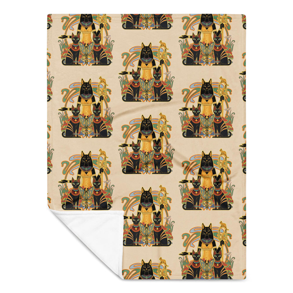 Egyptian Bastet Cat throw blanket ancient Egyptian cat goddess Throw Blanket 30 inch by 40 inch Egyptian  home decor