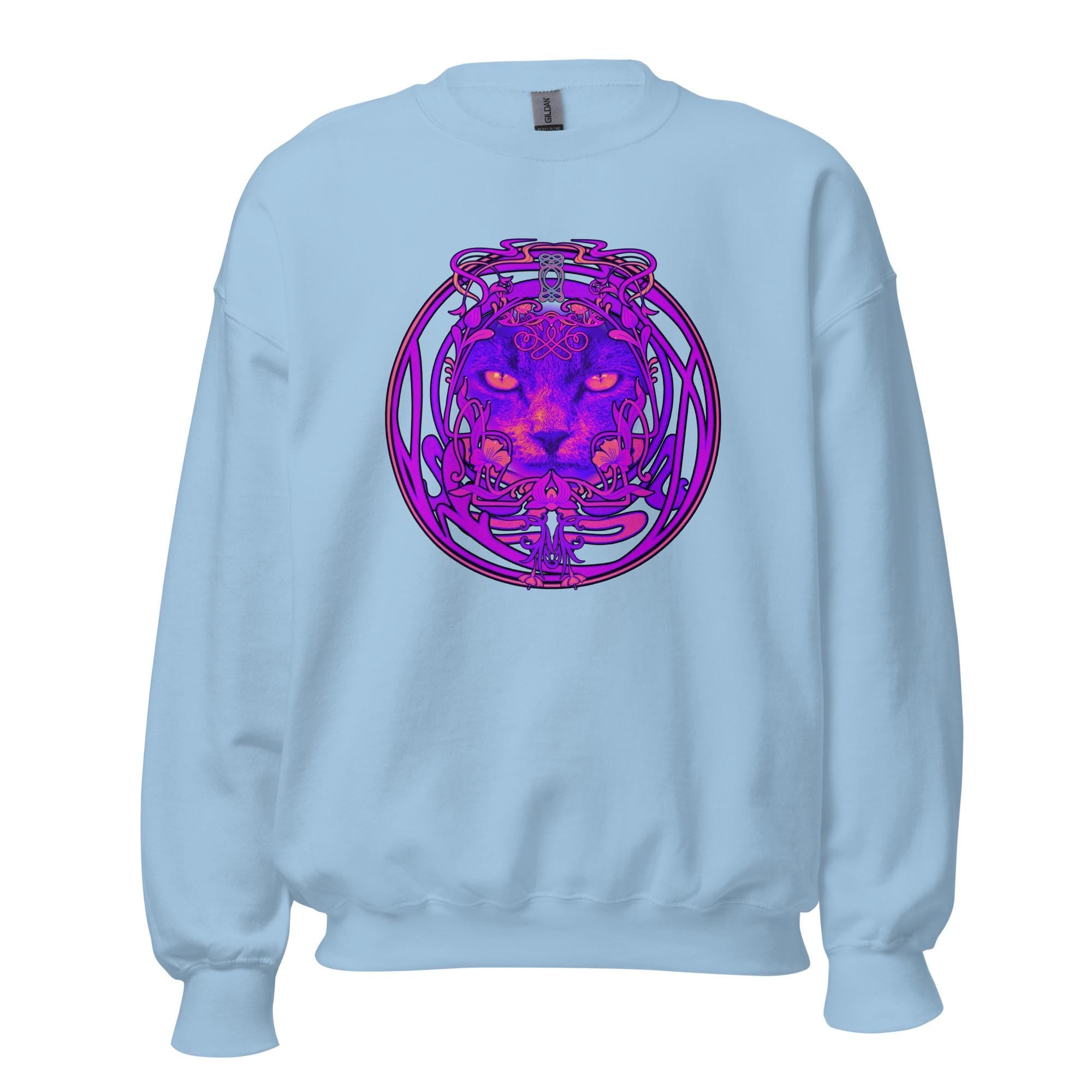 Abstract Cat Sweatshirt psychedelic colors cat hoodie cat lover gift Unisex Sweatshirt