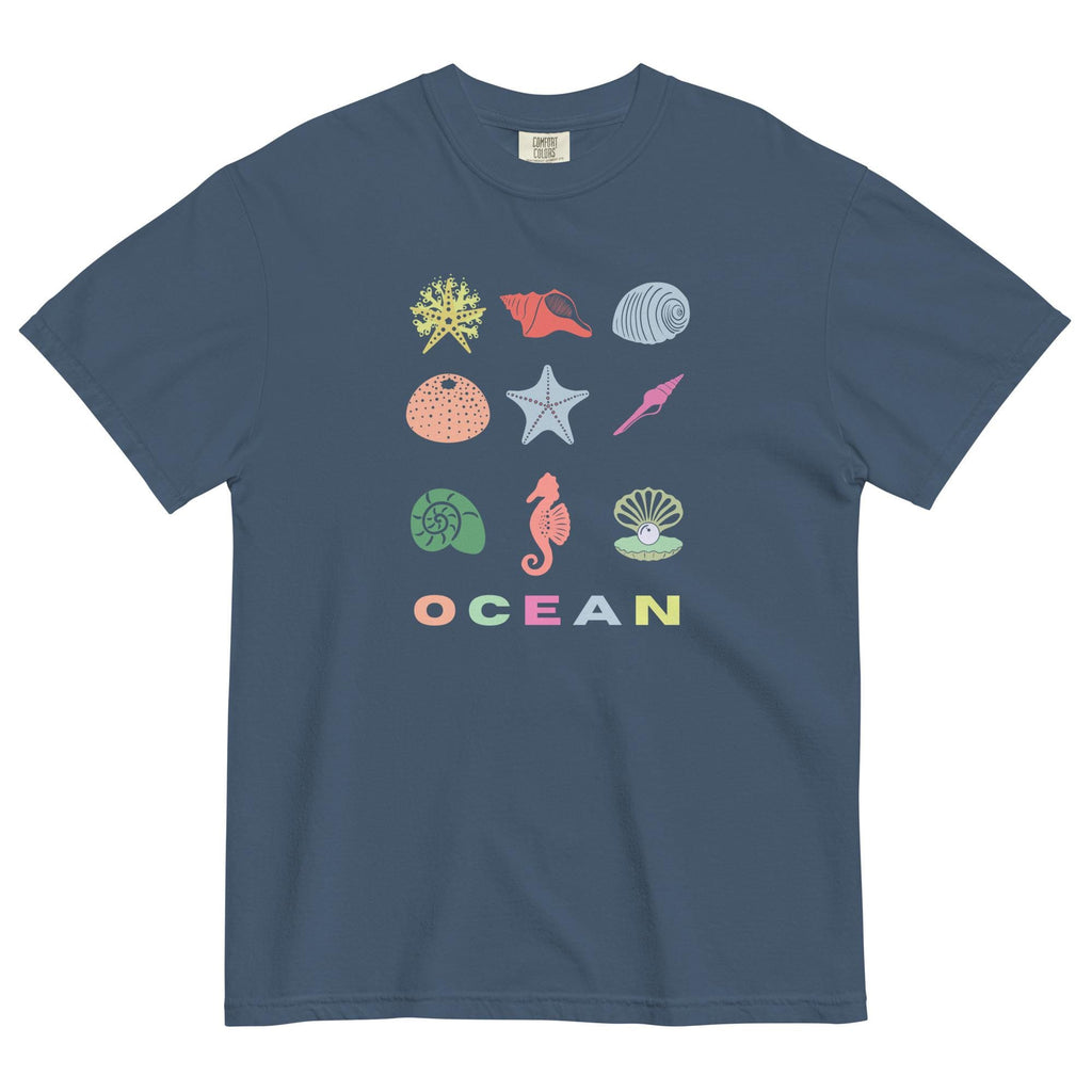 Sea Shells T-Shirt: Comfort Colors Unisex Ocean Collage Tee