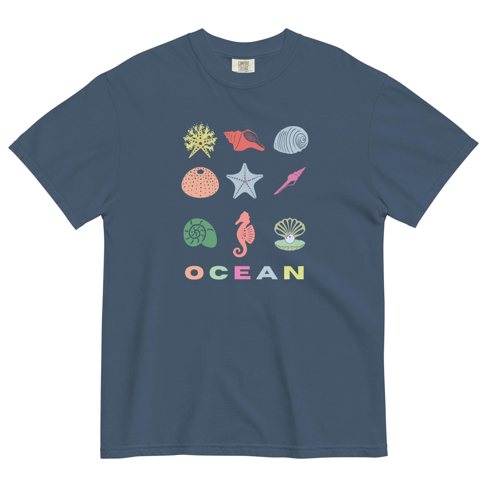 Sea Shells T-Shirt: Comfort Colors Unisex Ocean Collage Tee