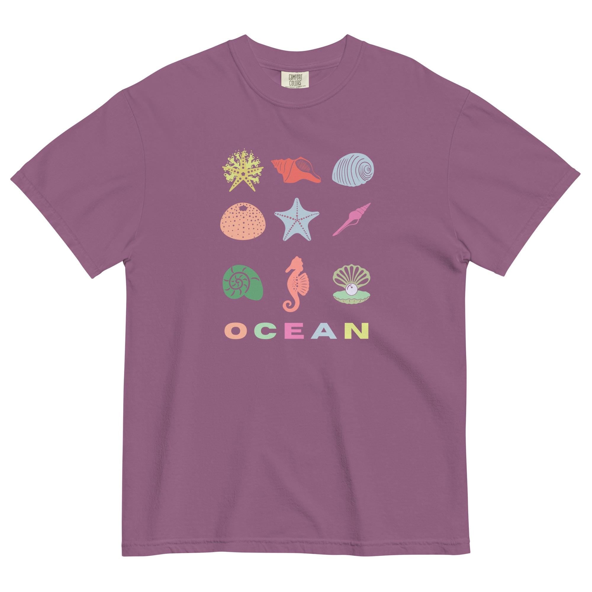 Sea Shells T-Shirt: Comfort Colors Unisex Ocean Collage Tee