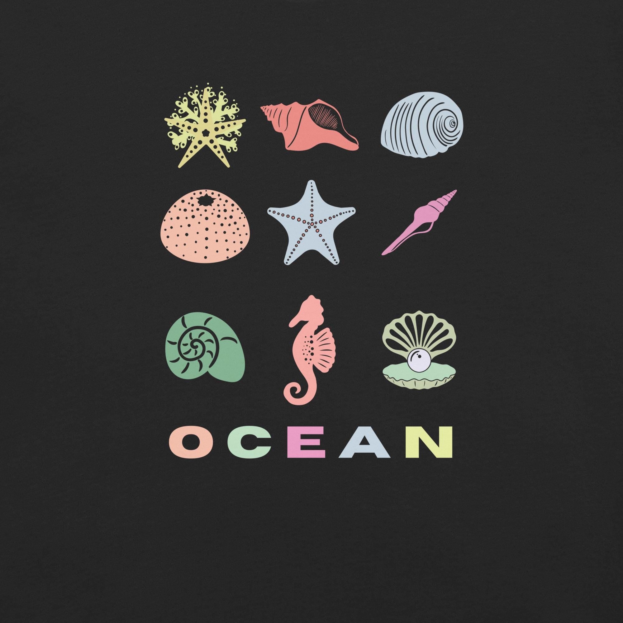 Sea Shells T-Shirt: Comfort Colors Unisex Ocean Collage Tee
