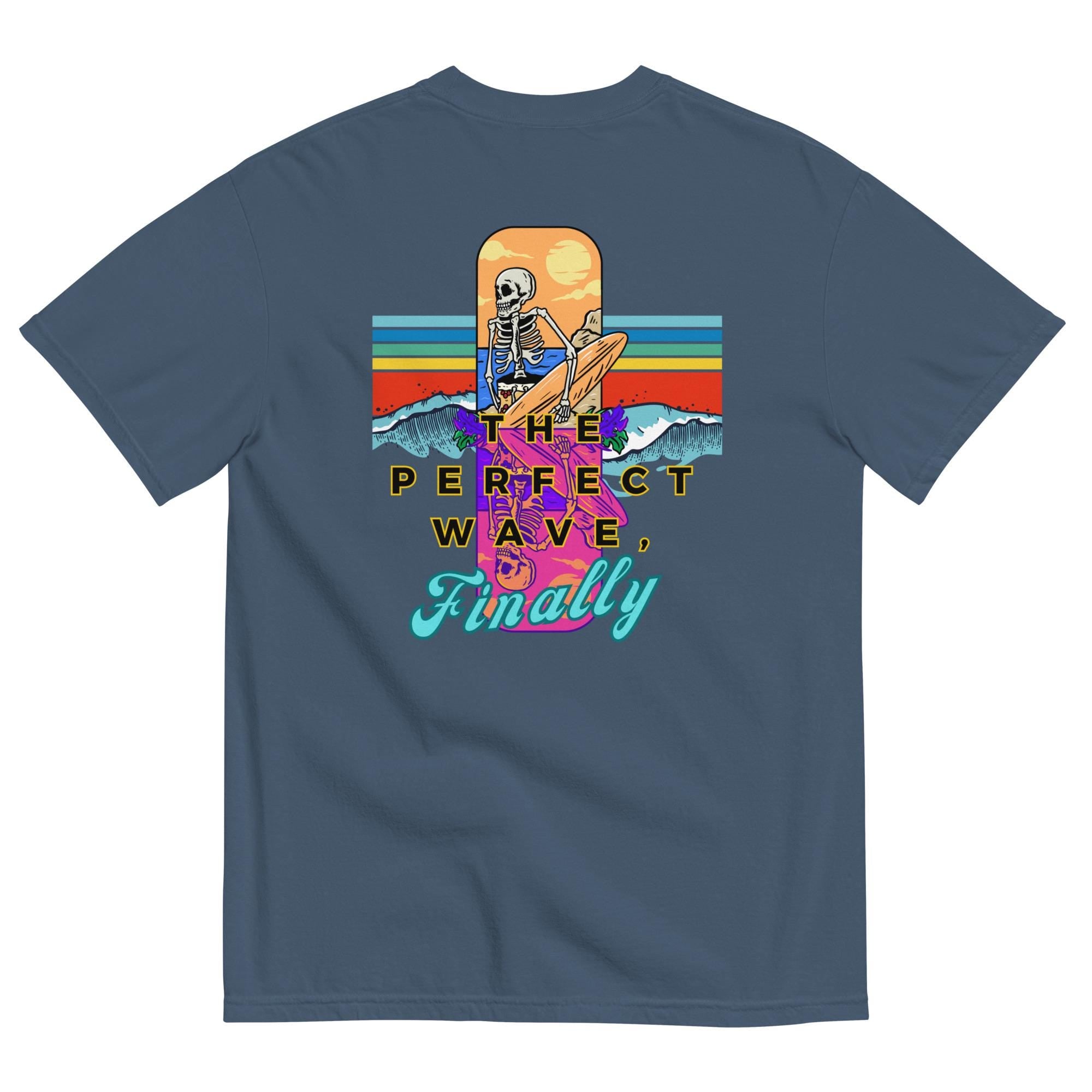 Funny Skeleton Surfer shirt, Comfort Colors Back Print summer tshirts surfing tees Gift for Surfer Unisex tees