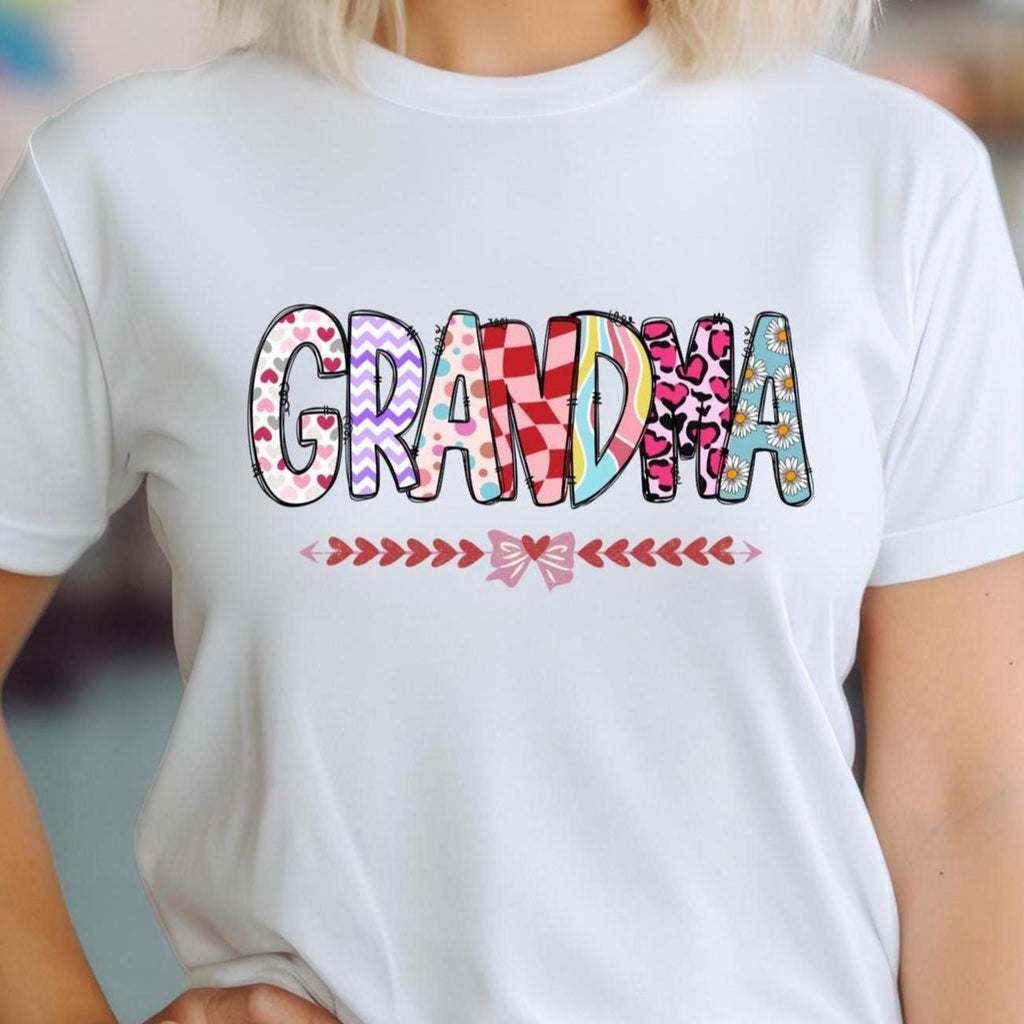Grandma Shirt, Grandma t-shirt, Cute boho Grandma shirt, Grandma doodle t-shirt, gift for Grandma, Grandma Valentines Day tee