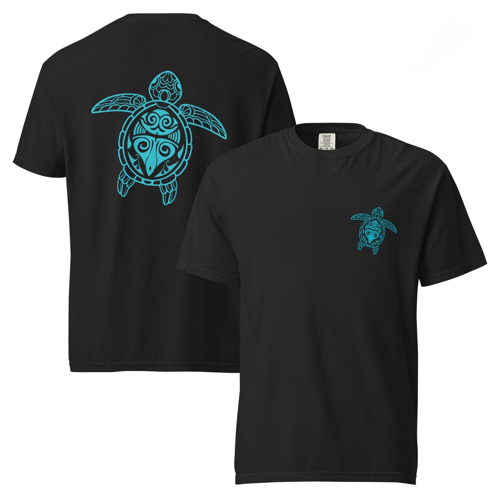 Tribal Turtle T-shirt Comfort Colors front and back sea turtle Unisex garment-dyed tee