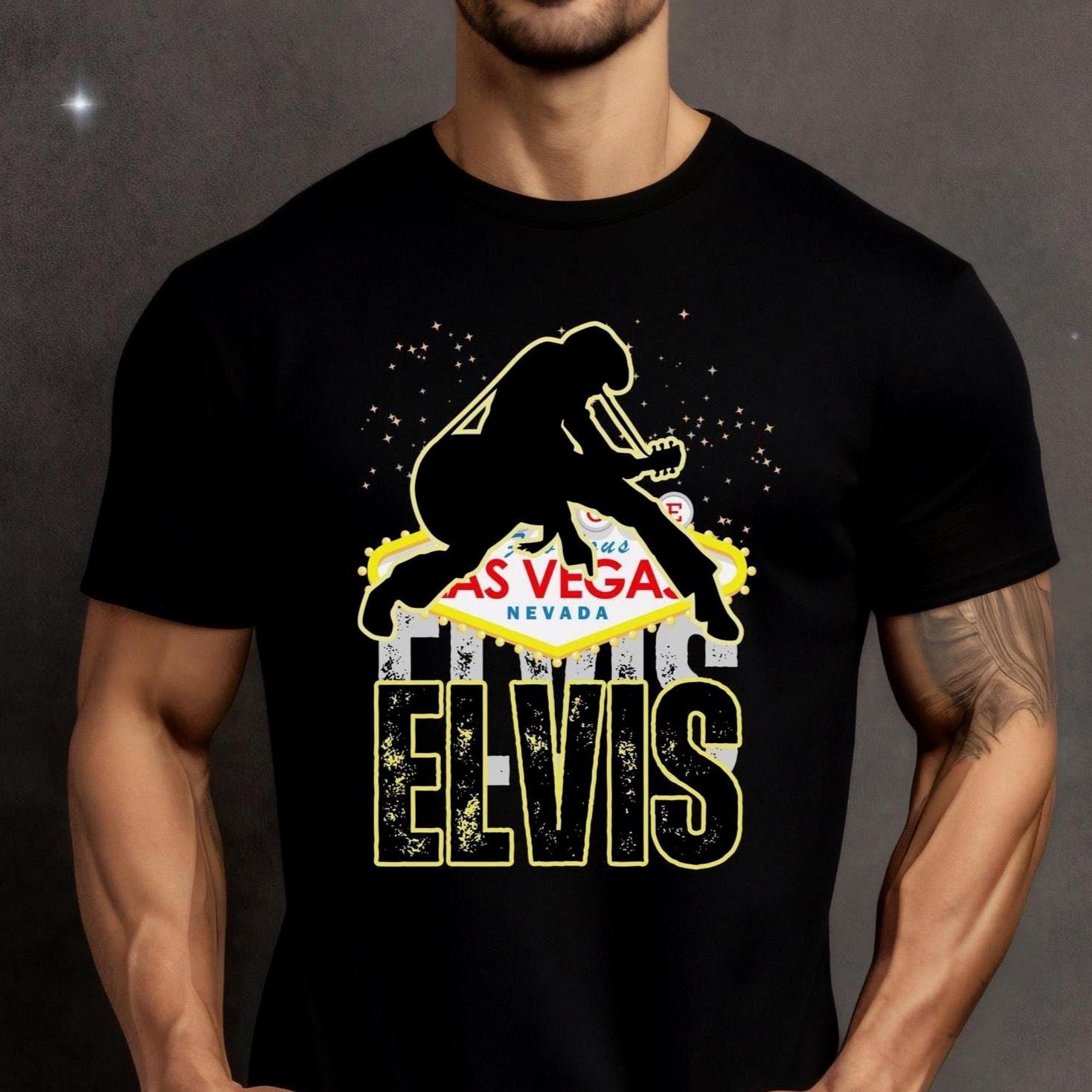 Elvis Vegas T-shirt: Retro Rock & Roll Fan Gift
