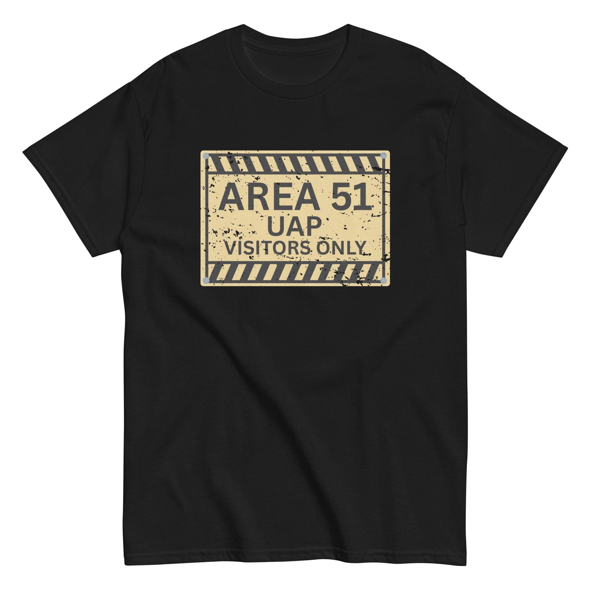 Funny UFO Sign Tshirt Area 51 tee Gildan mens cotton tee