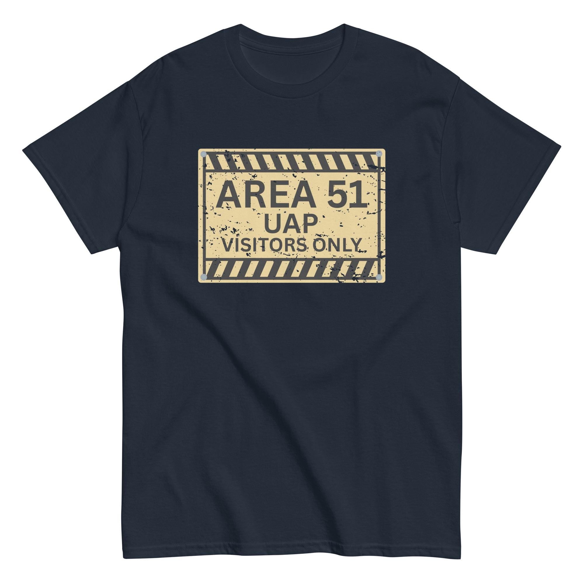 Funny UFO Sign Tshirt Area 51 tee Gildan mens cotton tee