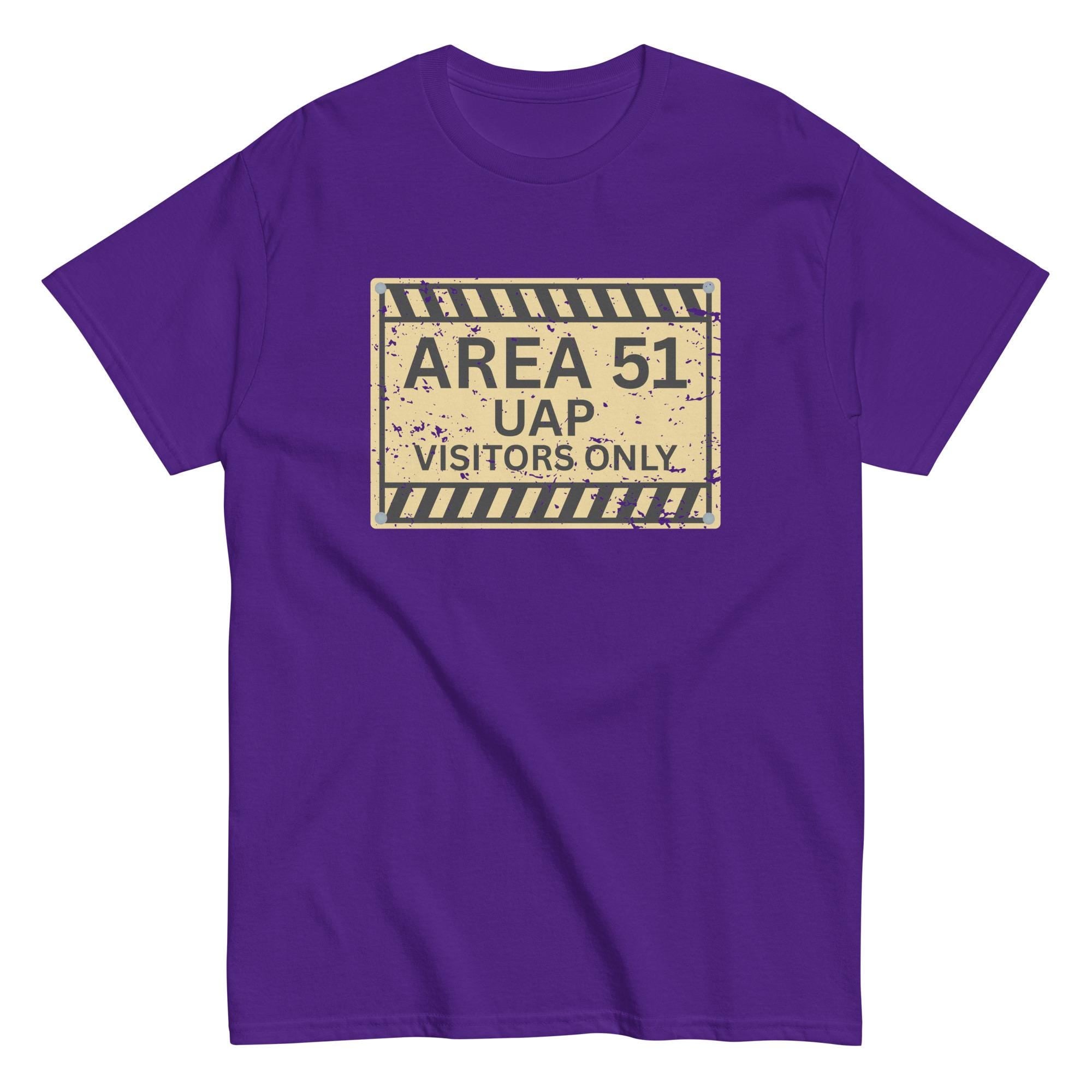 Funny UFO Sign Tshirt Area 51 tee Gildan mens cotton tee