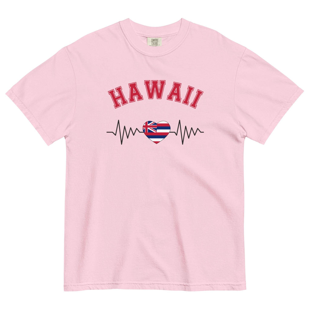 Hawaiian heartbeat Shirt Comfort Colors Hawaii Tshirt gift for Hawaii lover Hawaiian Valentine shirt Hawaiian flag tee