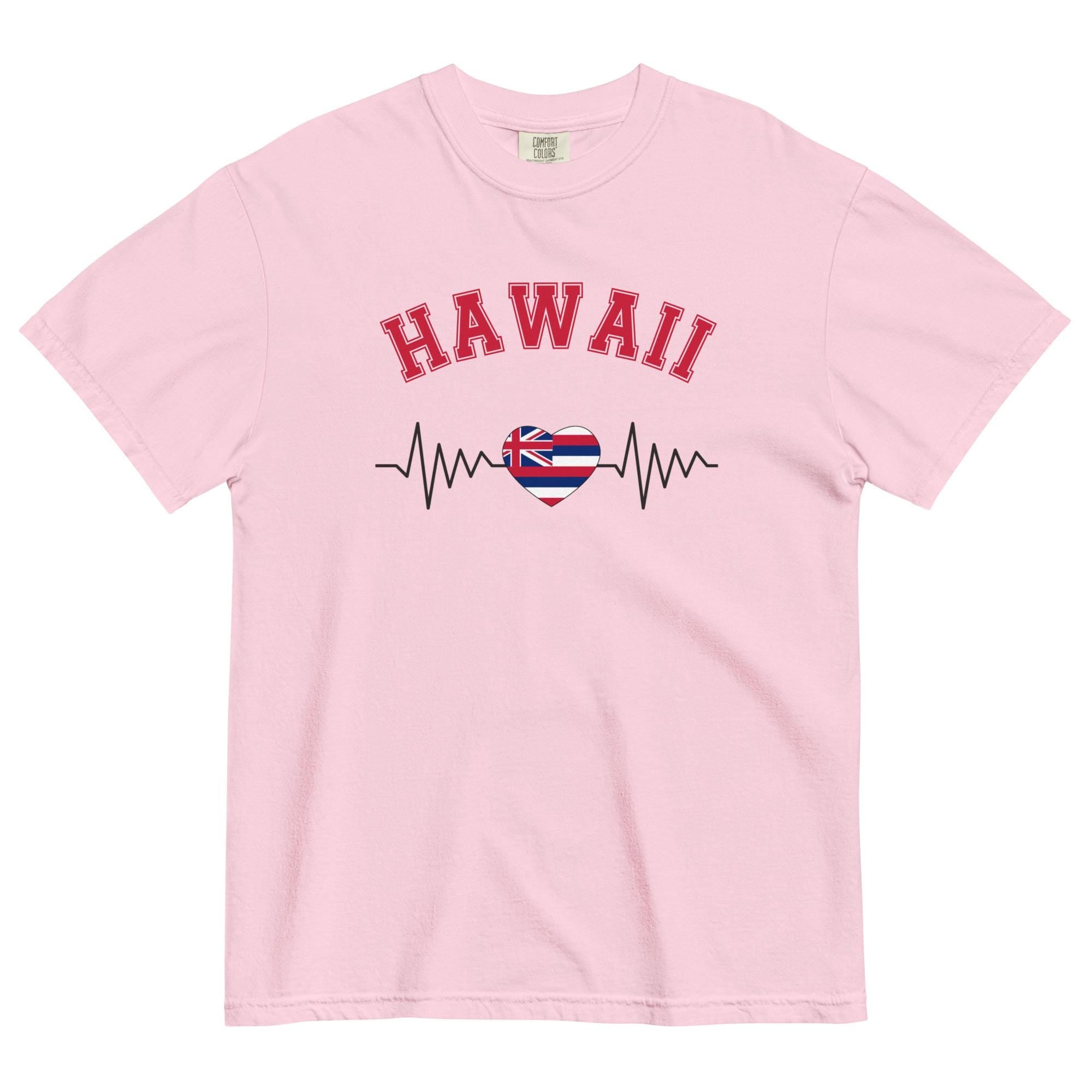 Hawaiian heartbeat Shirt Comfort Colors Hawaii Tshirt gift for Hawaii lover Hawaiian Valentine shirt Hawaiian flag tee