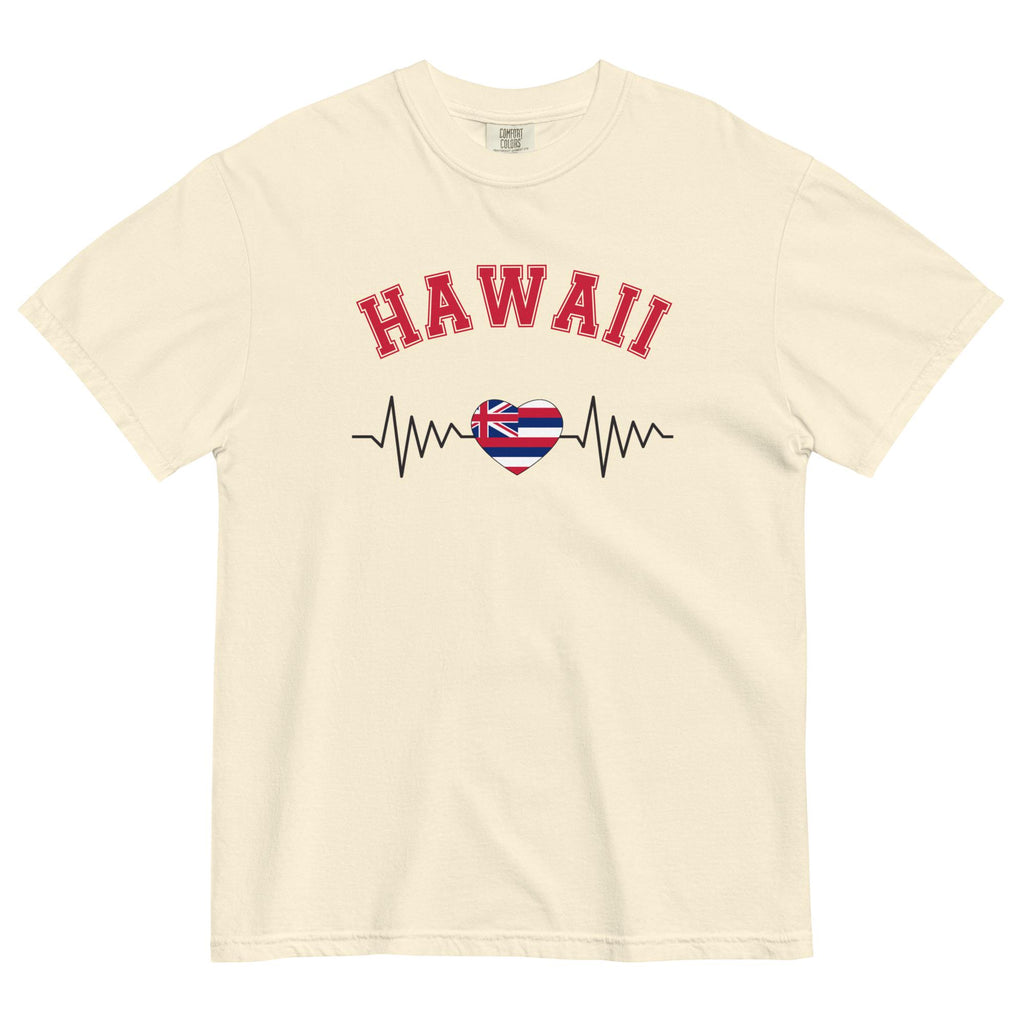 Hawaiian heartbeat Shirt Comfort Colors Hawaii Tshirt gift for Hawaii lover Hawaiian Valentine shirt Hawaiian flag tee