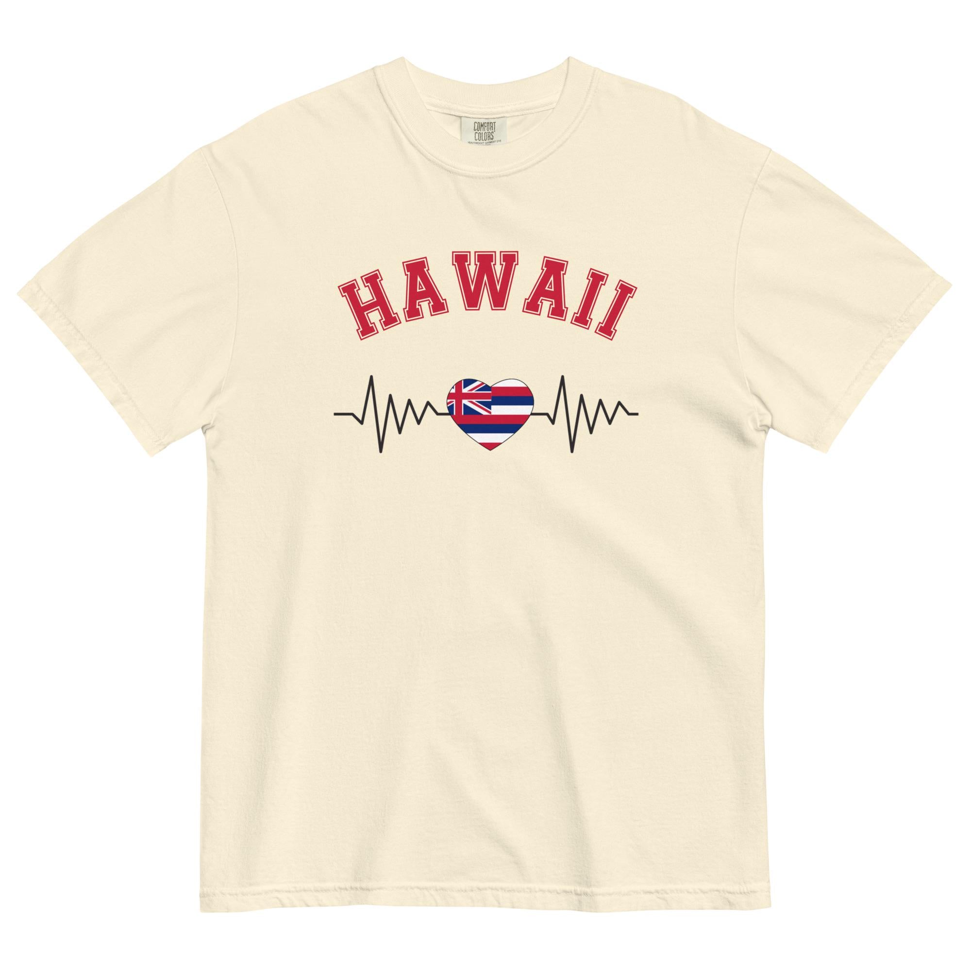 Hawaiian heartbeat Shirt Comfort Colors Hawaii Tshirt gift for Hawaii lover Hawaiian Valentine shirt Hawaiian flag tee