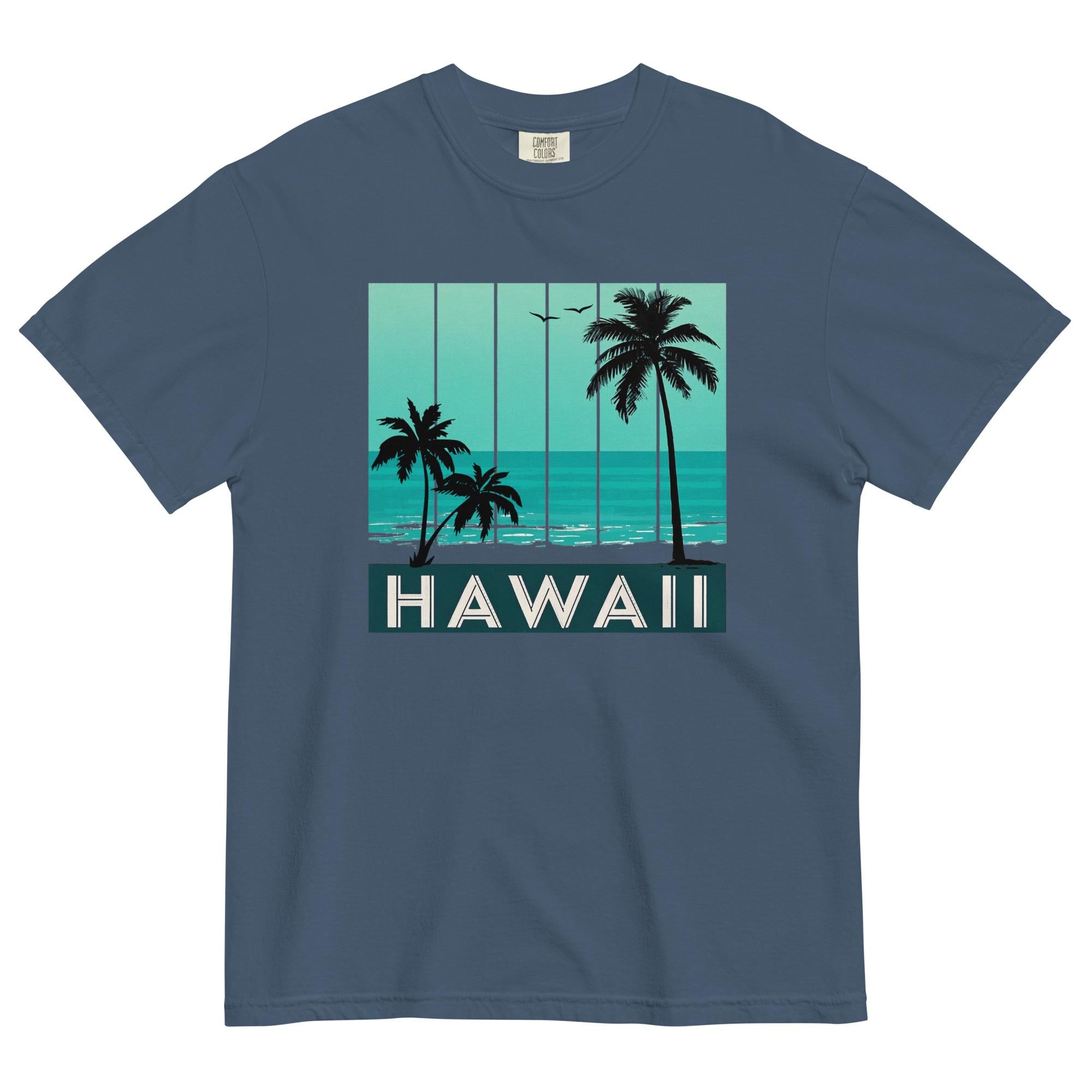 Hawaii palm trees shirt Comfort Colors ocean and palms t-shirt gift for Hawaii lover vacation tees Unisex garment-dyed t-shirt