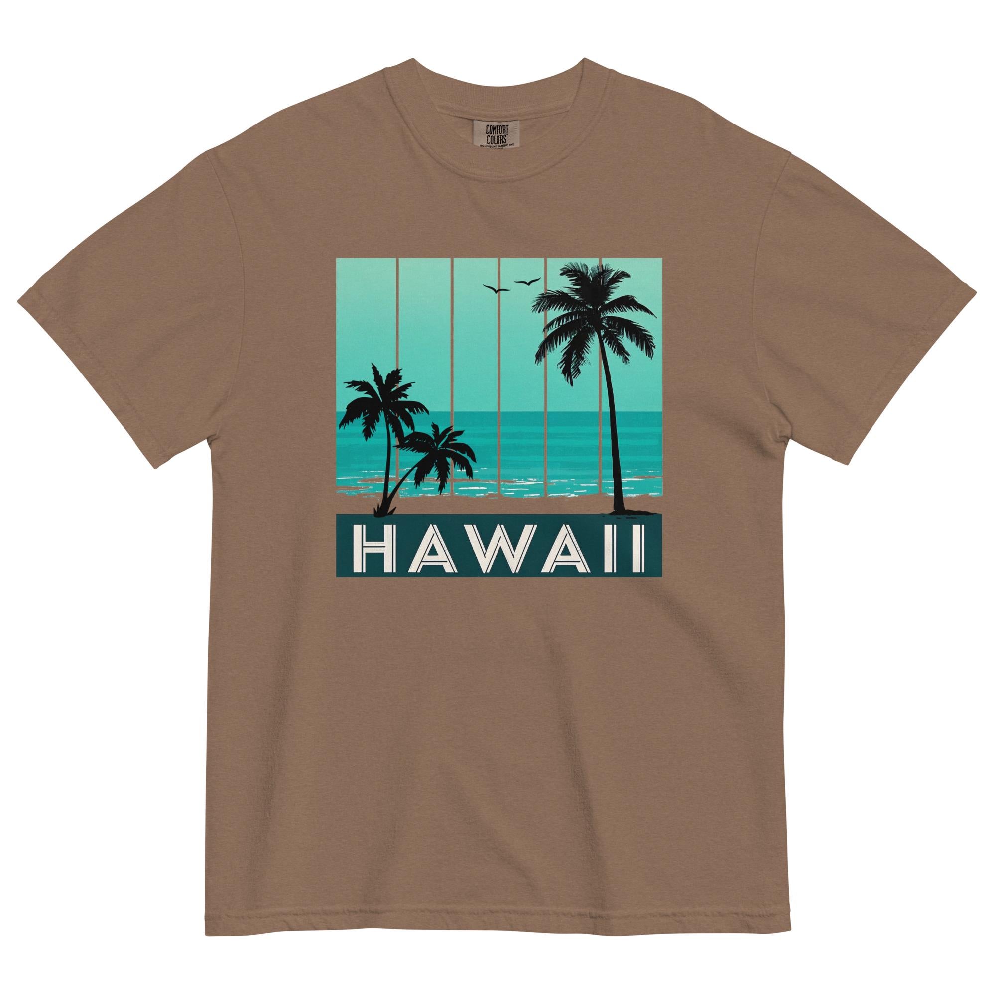 Hawaii palm trees shirt Comfort Colors ocean and palms t-shirt gift for Hawaii lover vacation tees Unisex garment-dyed t-shirt