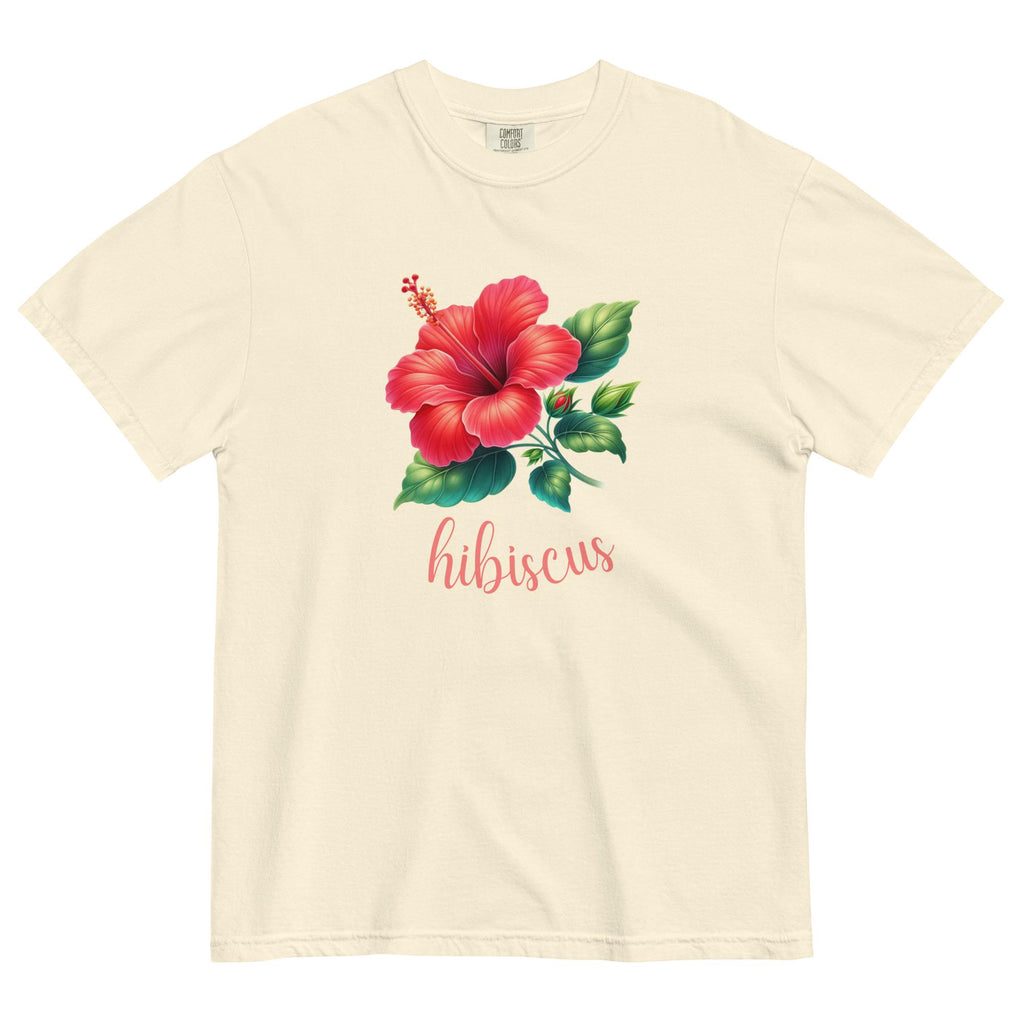 Red Hibiscus Shirt Comfort Colors hibiscus t-shirt Hawaiian flowers Tshirt Unisex garment-dyed heavyweight t-shirt
