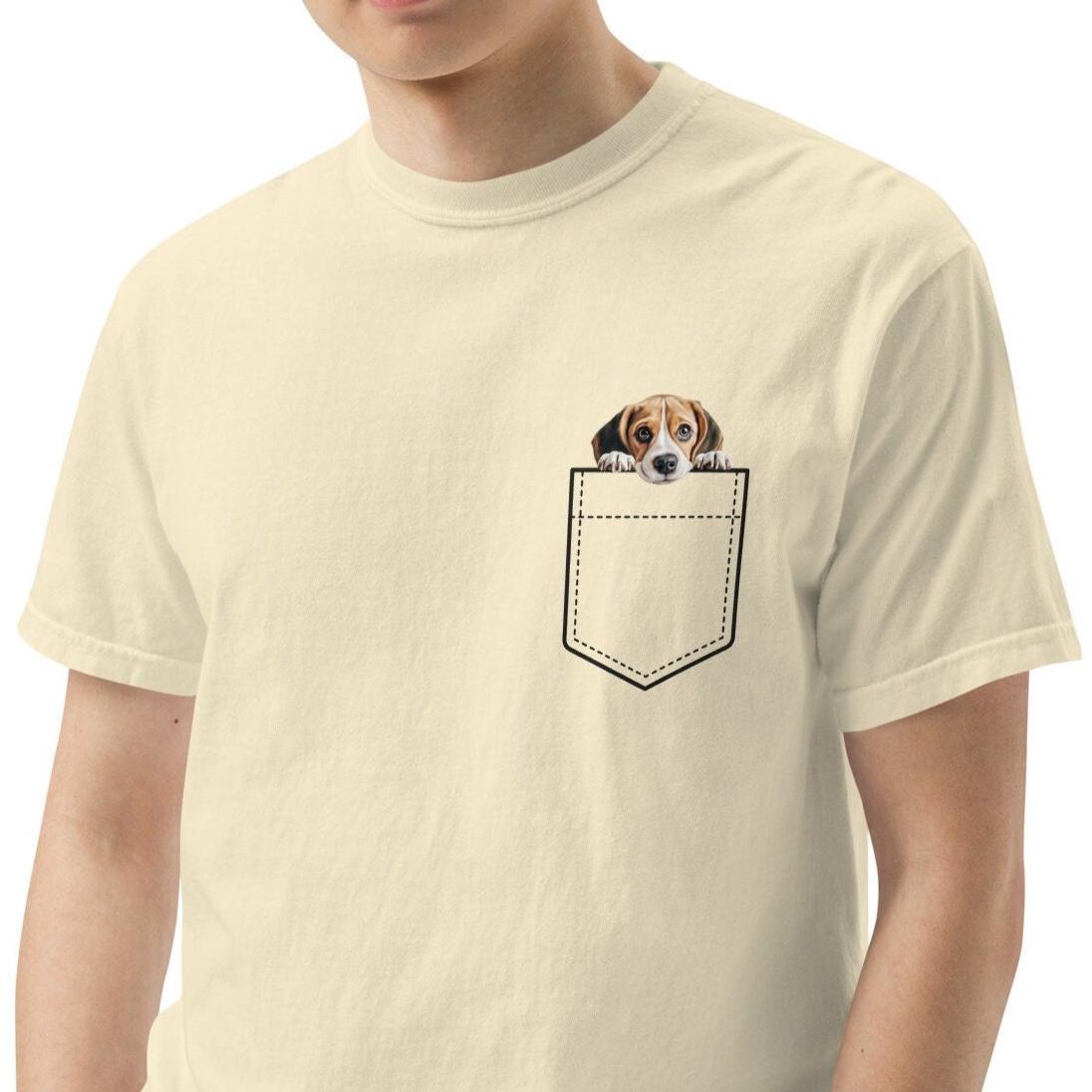 Personalized Beagle Puppy Shirt: Comfort Colors Pocket Tee