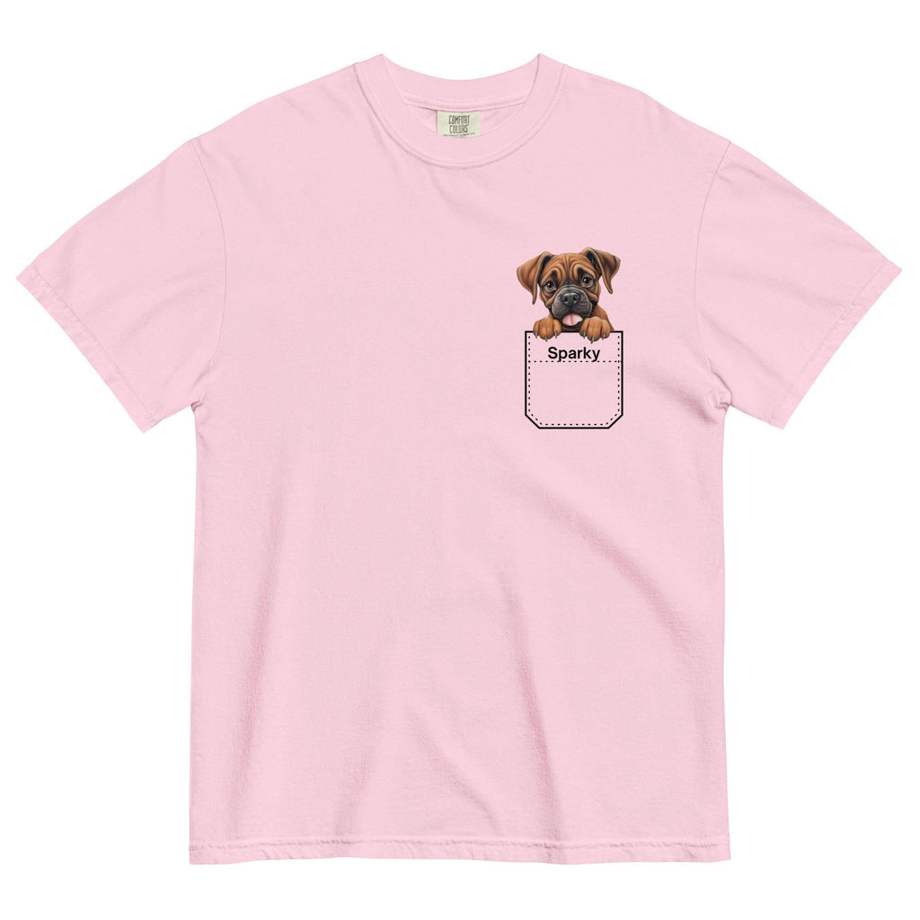 Personalized Boxer shirt Comfort Colors boxer puppy pocket design Unisex garment-dyed Boxer t-shirt