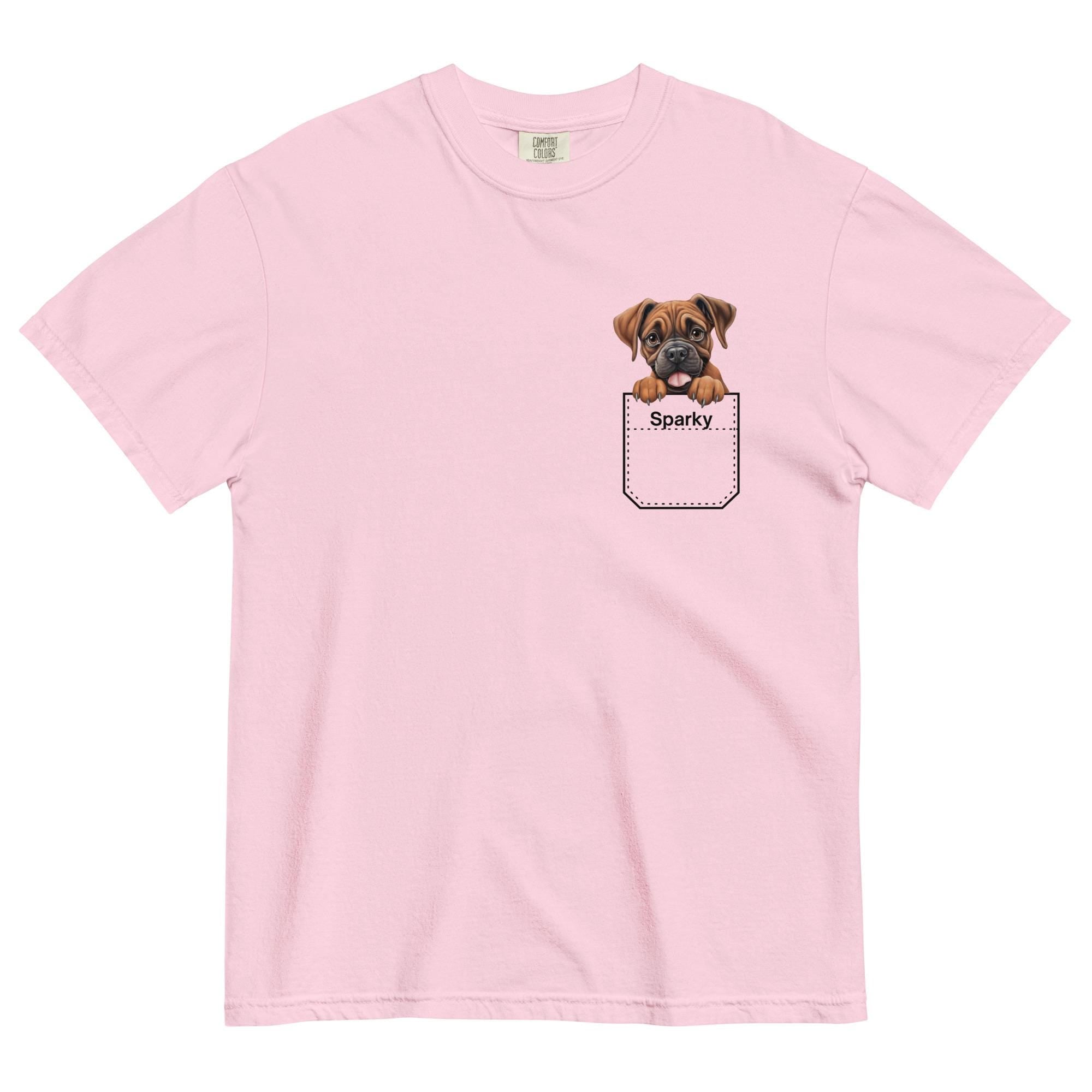 Personalized Boxer shirt Comfort Colors boxer puppy pocket design Unisex garment-dyed Boxer t-shirt