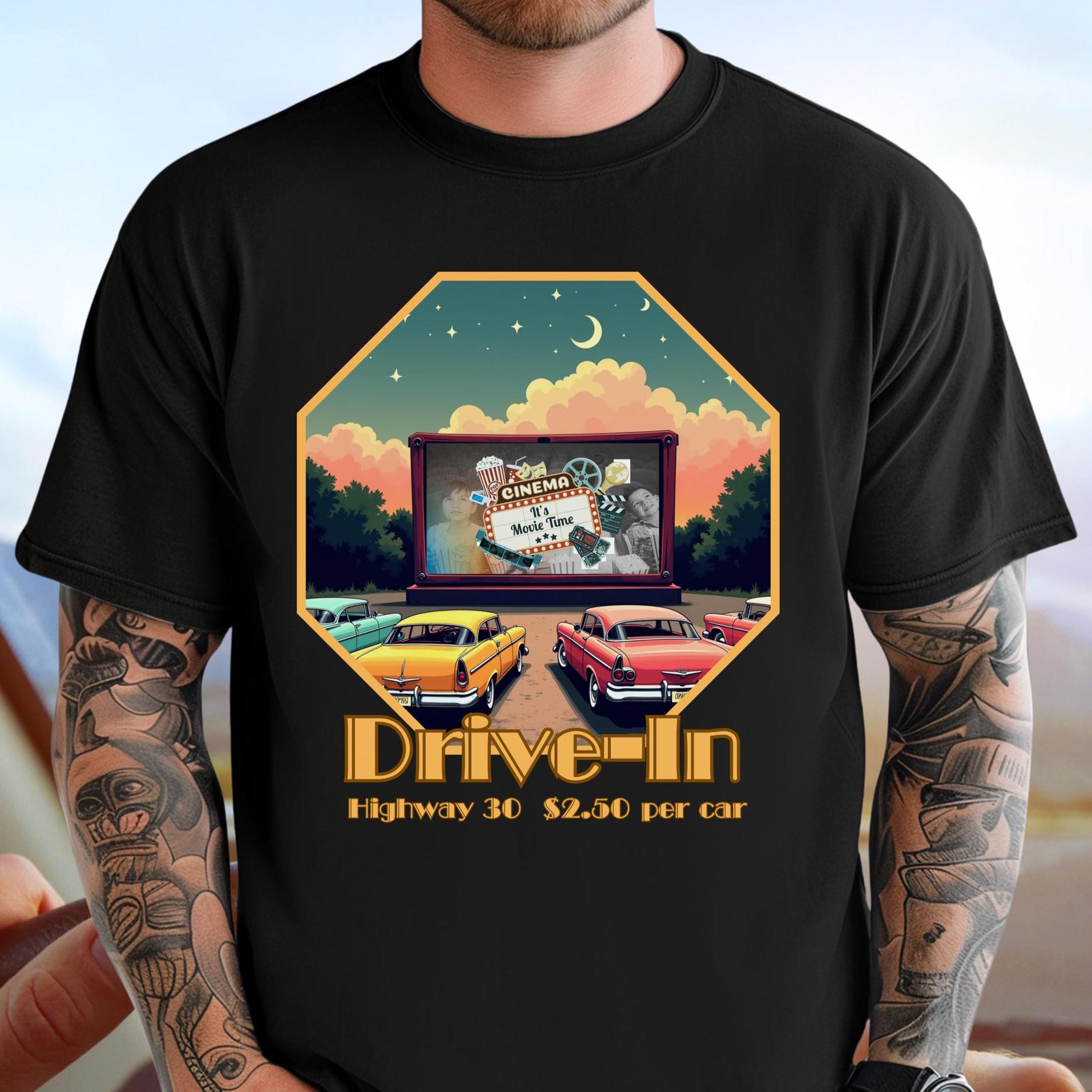 Retro Drive-In Movie Shirt Comfort Colors Drive-In nostalgia t-shirt movie buff gift cinema lover gift