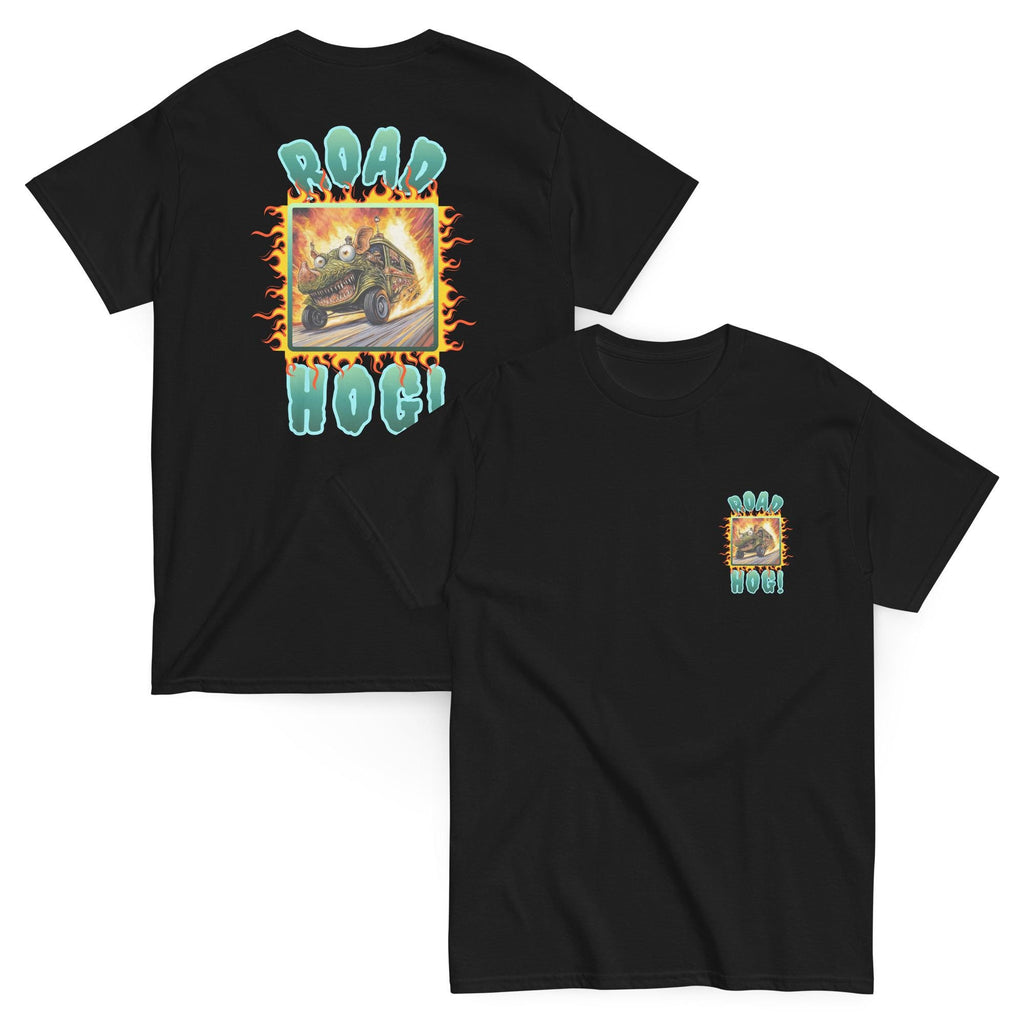 Road Hog Shirt Back print flaming car t-shirt Car racer gift car lover gift Gear head gift tee