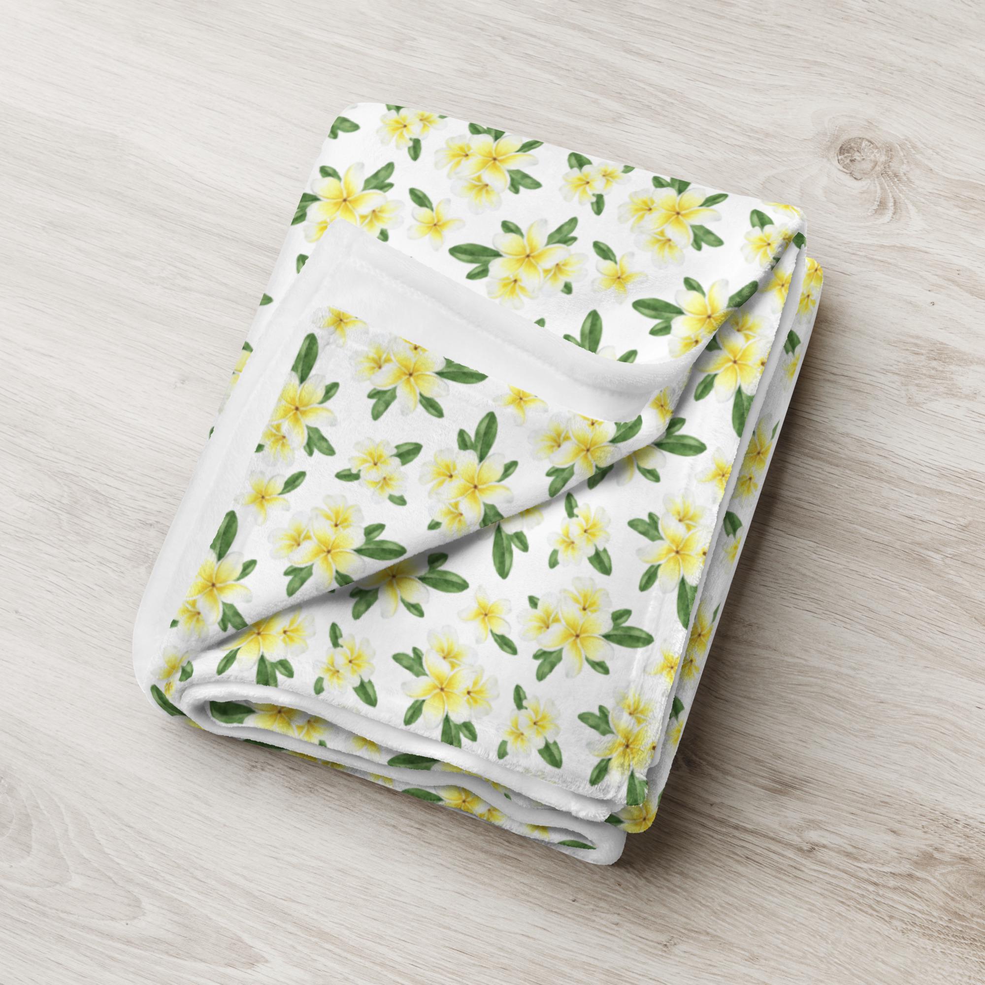Plumeria Throw Blanket Tropical flowers throw small blanket frangipani flowers 30 x 40