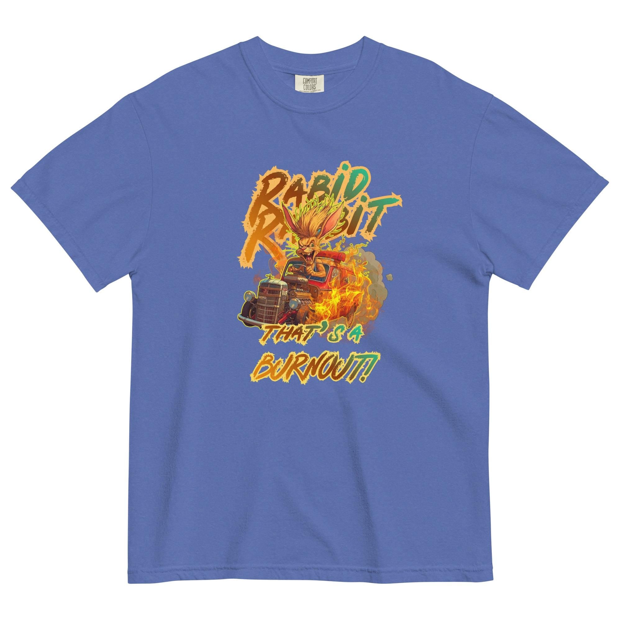 Rabid Rabbit Burnout Shirt Car racing t-shirt funny racing tee Unisex garment-dyed heavyweight t-shirt